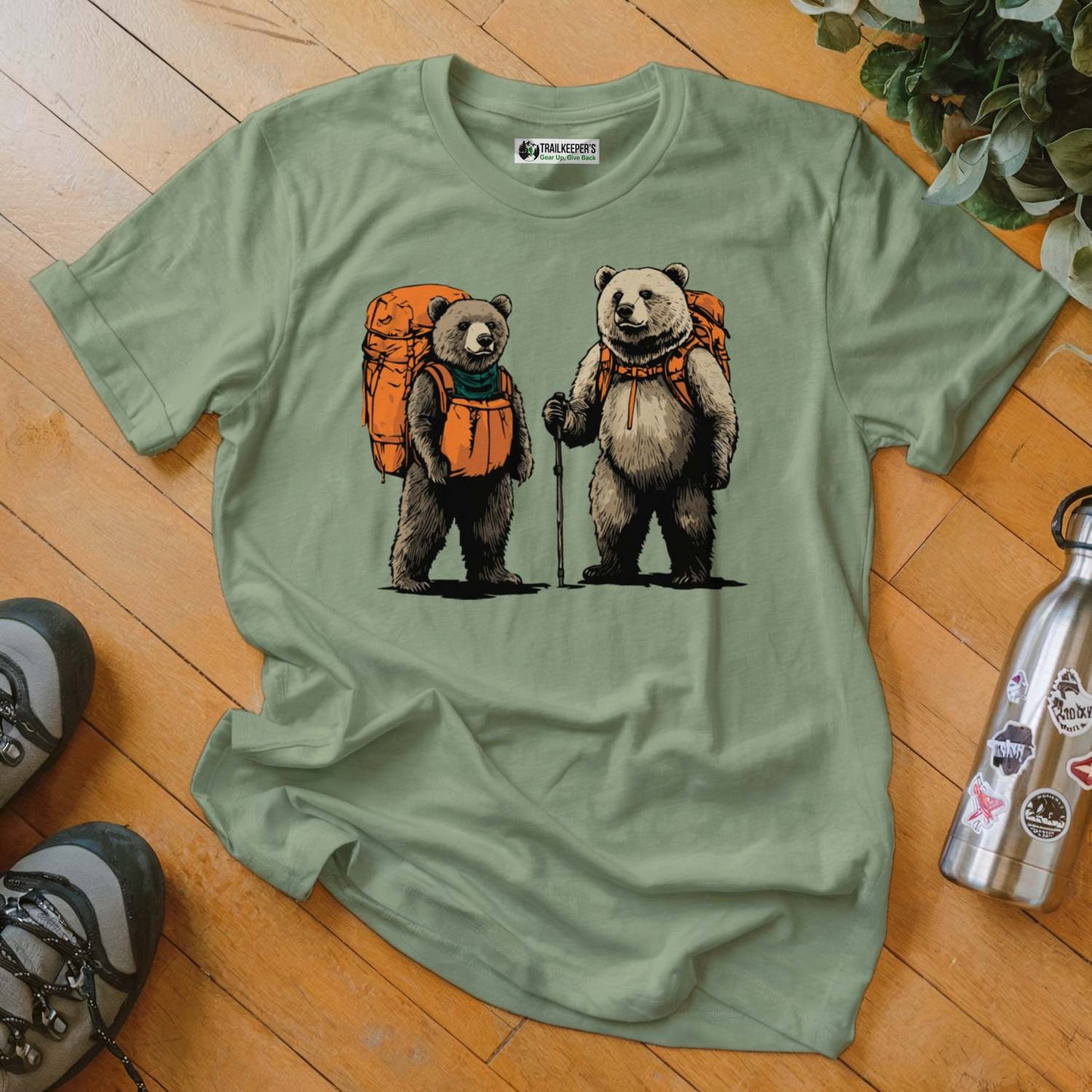 Bear Backpacker Couple T-Shirt