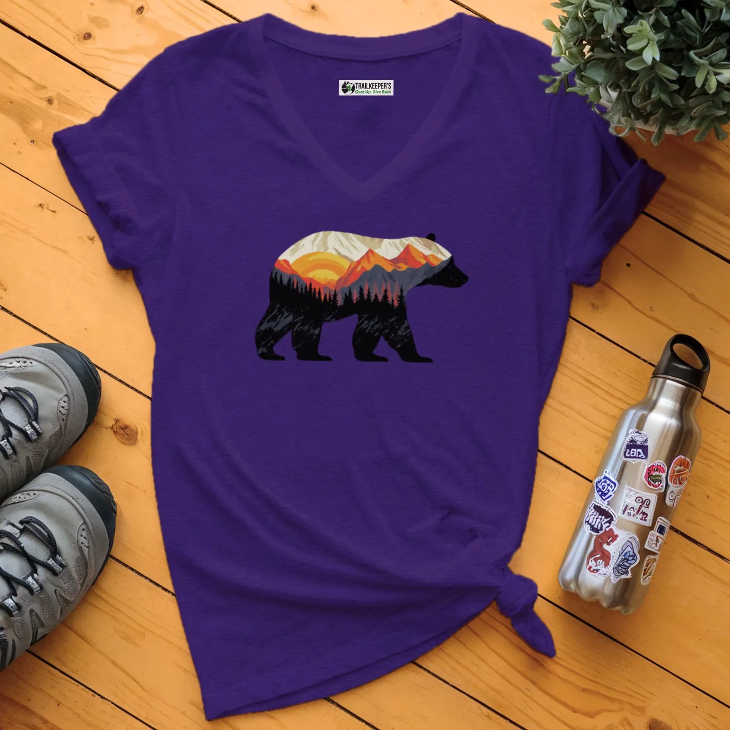 Bear Mountain Scenery V-Neck T-Shirt