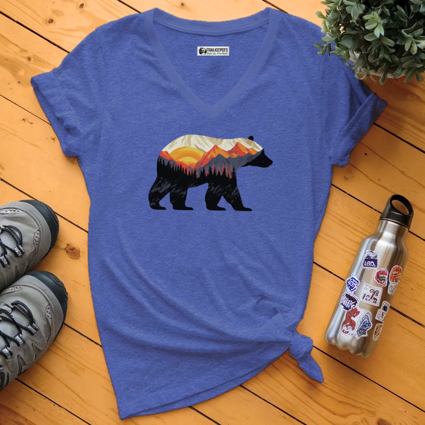 Bear Mountain Scenery V-Neck T-Shirt