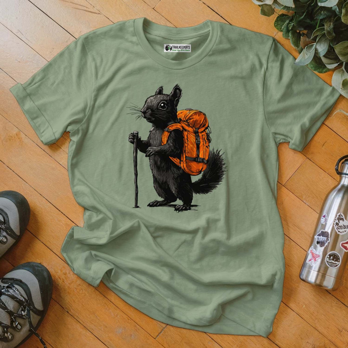Black Squirrel Backpacker T-Shirt