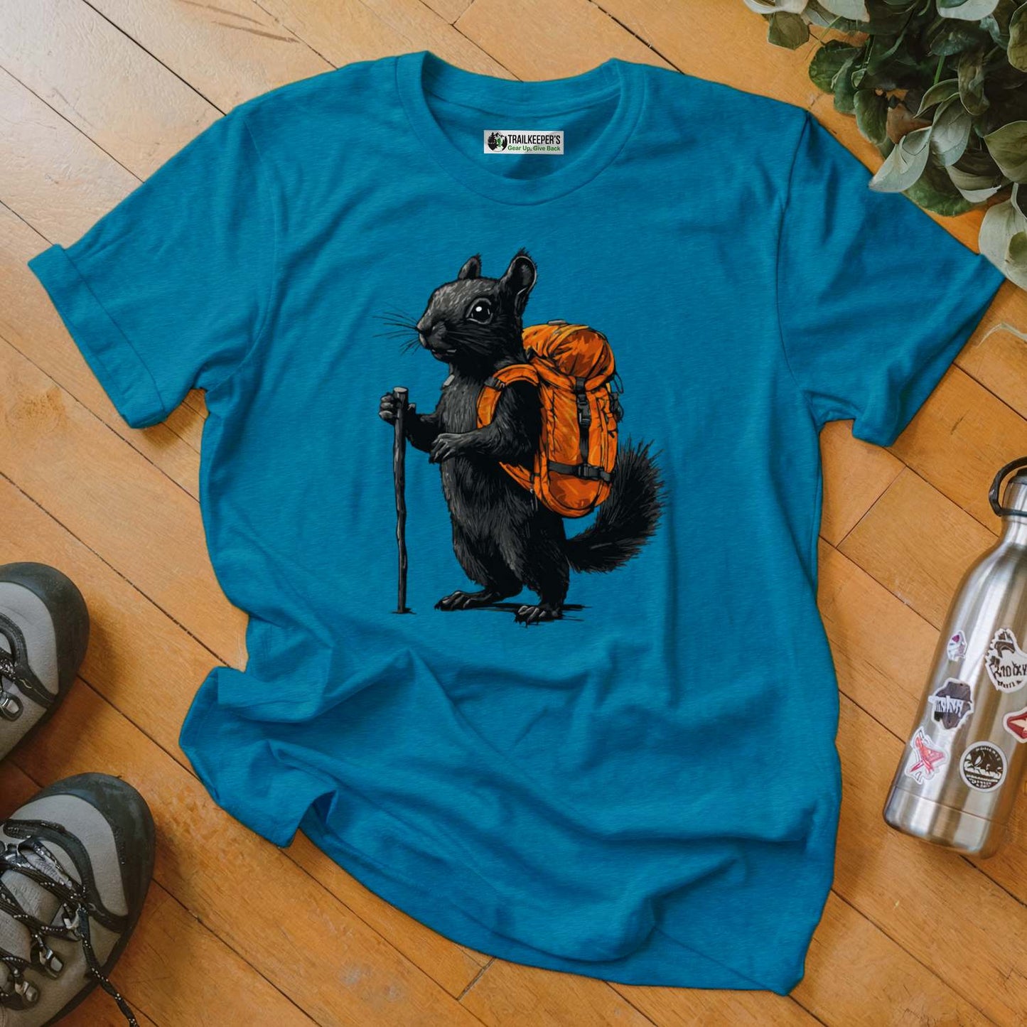 Black Squirrel Backpacker T-Shirt
