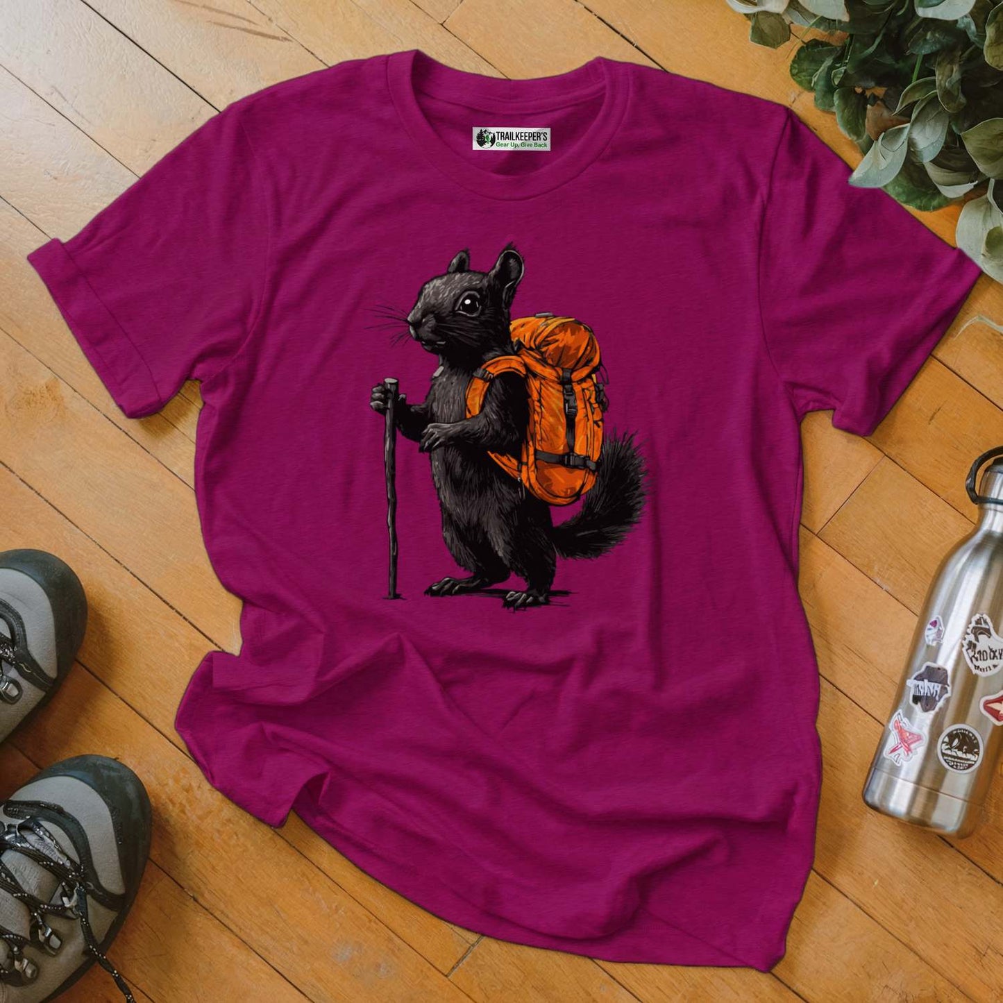 Black Squirrel Backpacker T-Shirt