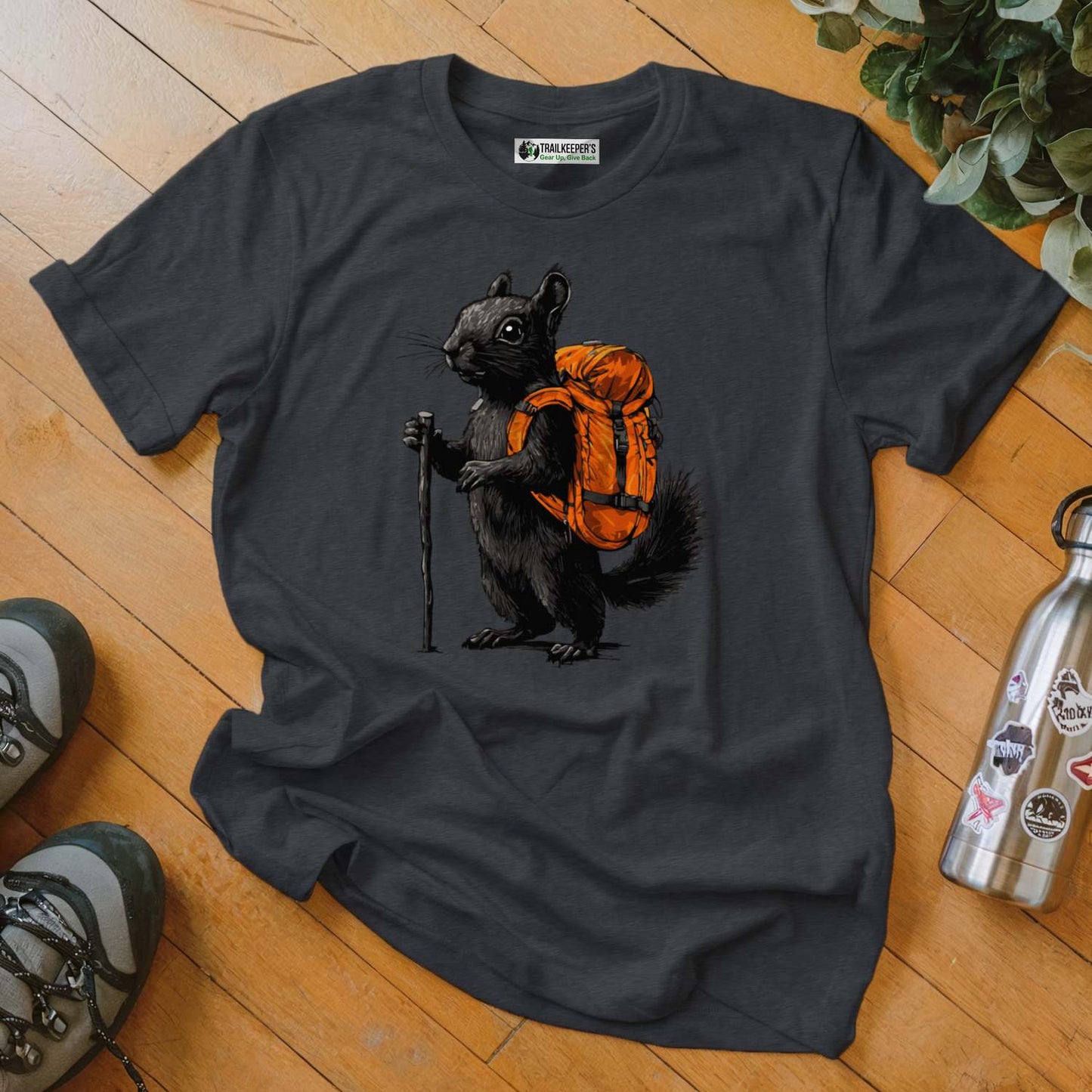 Black Squirrel Backpacker T-Shirt