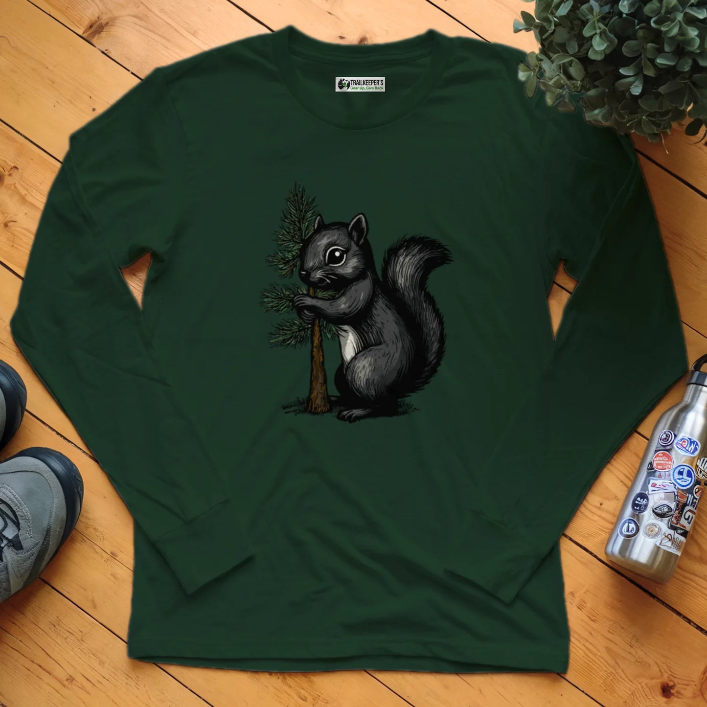 Black Squirrel Tree Hugger Long Sleeve T-Shirt