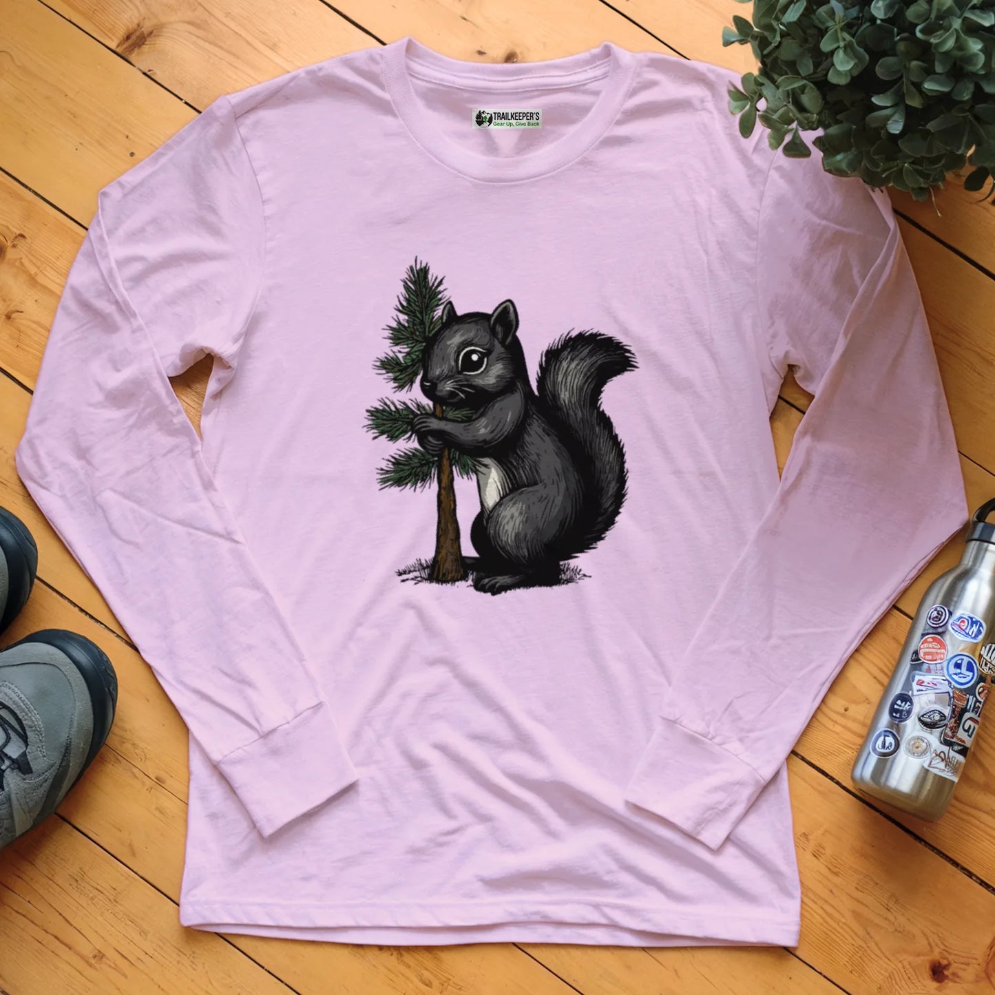Black Squirrel Tree Hugger Long Sleeve T-Shirt