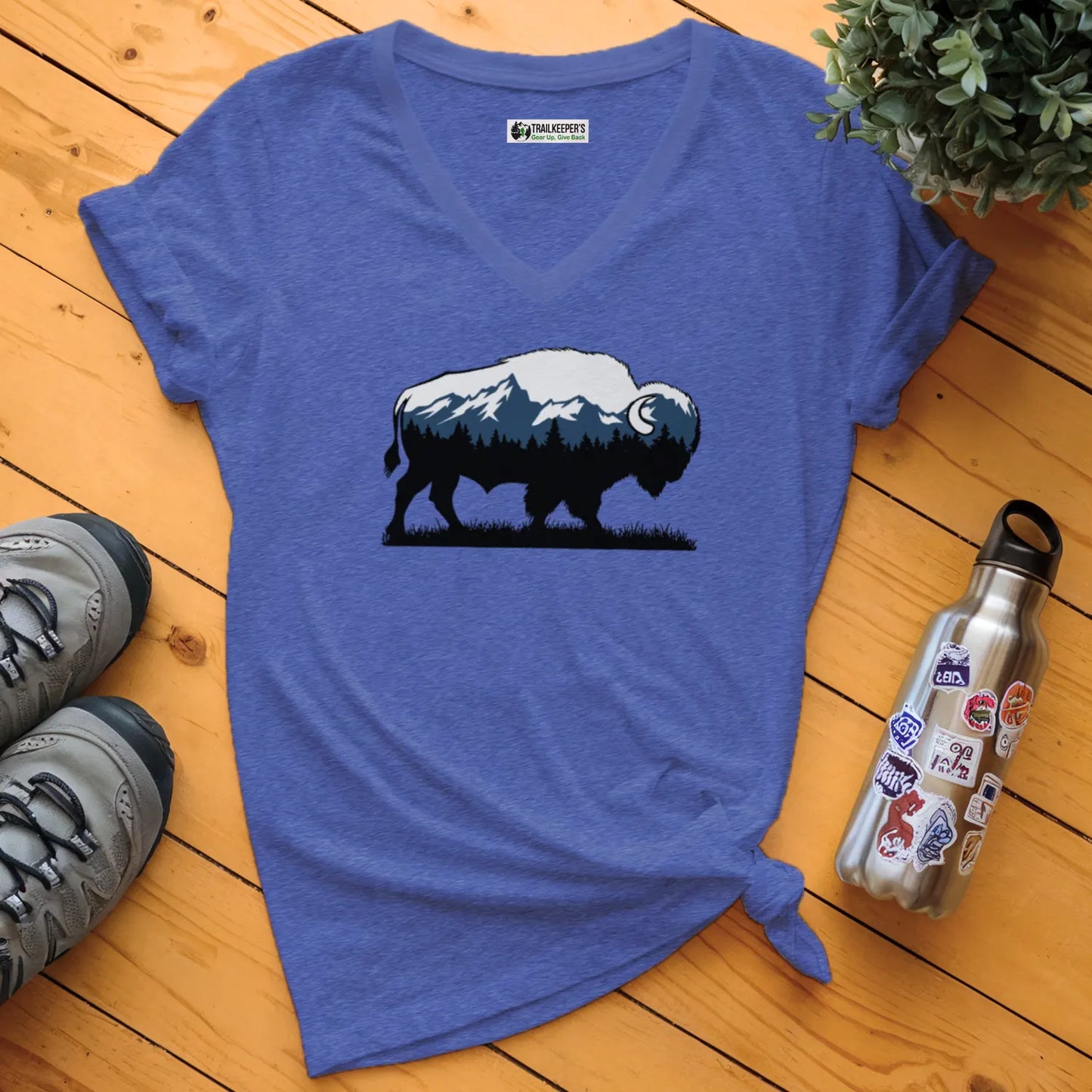 Buffalo Mountain View V-Neck T-Shirt