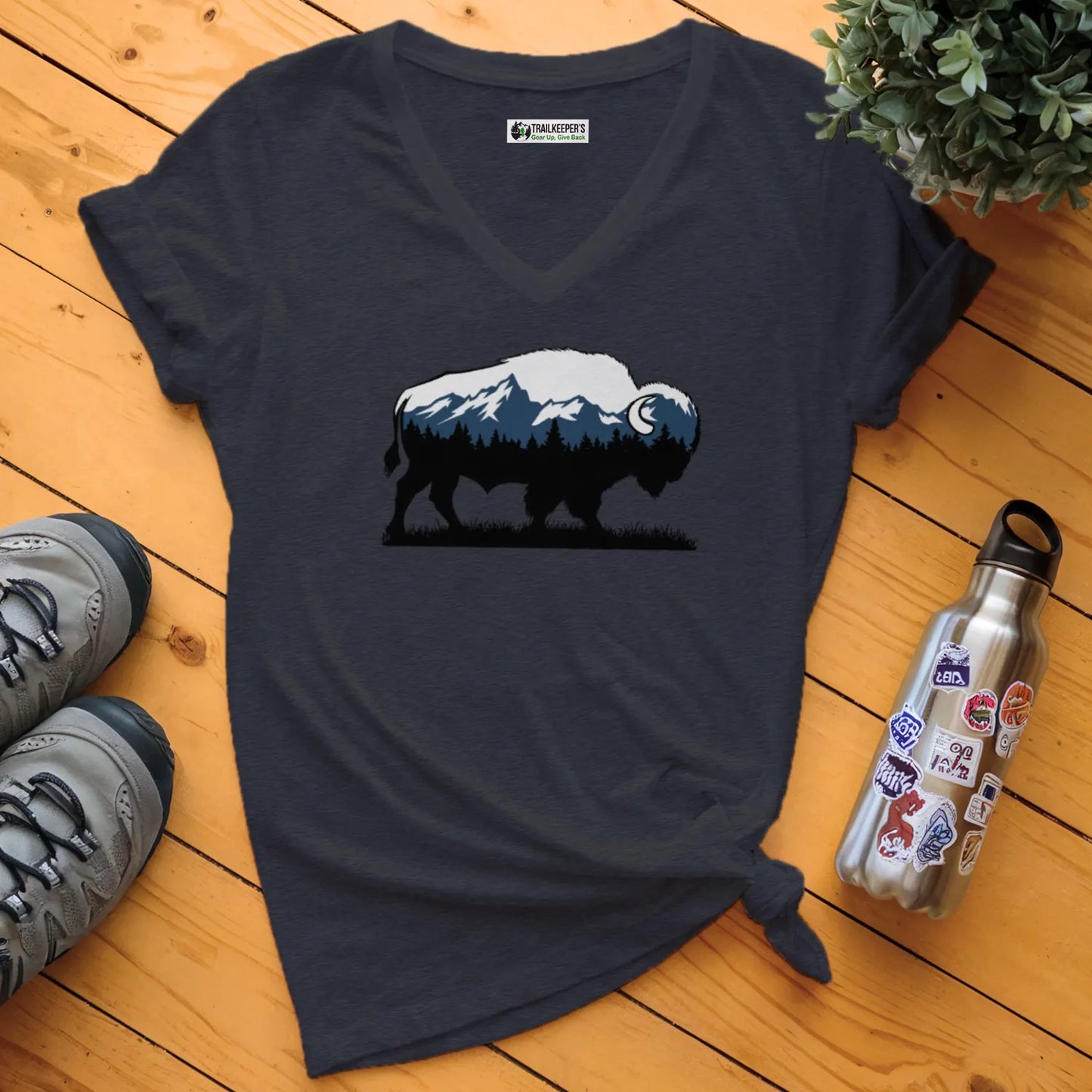 Buffalo Mountain View V-Neck T-Shirt