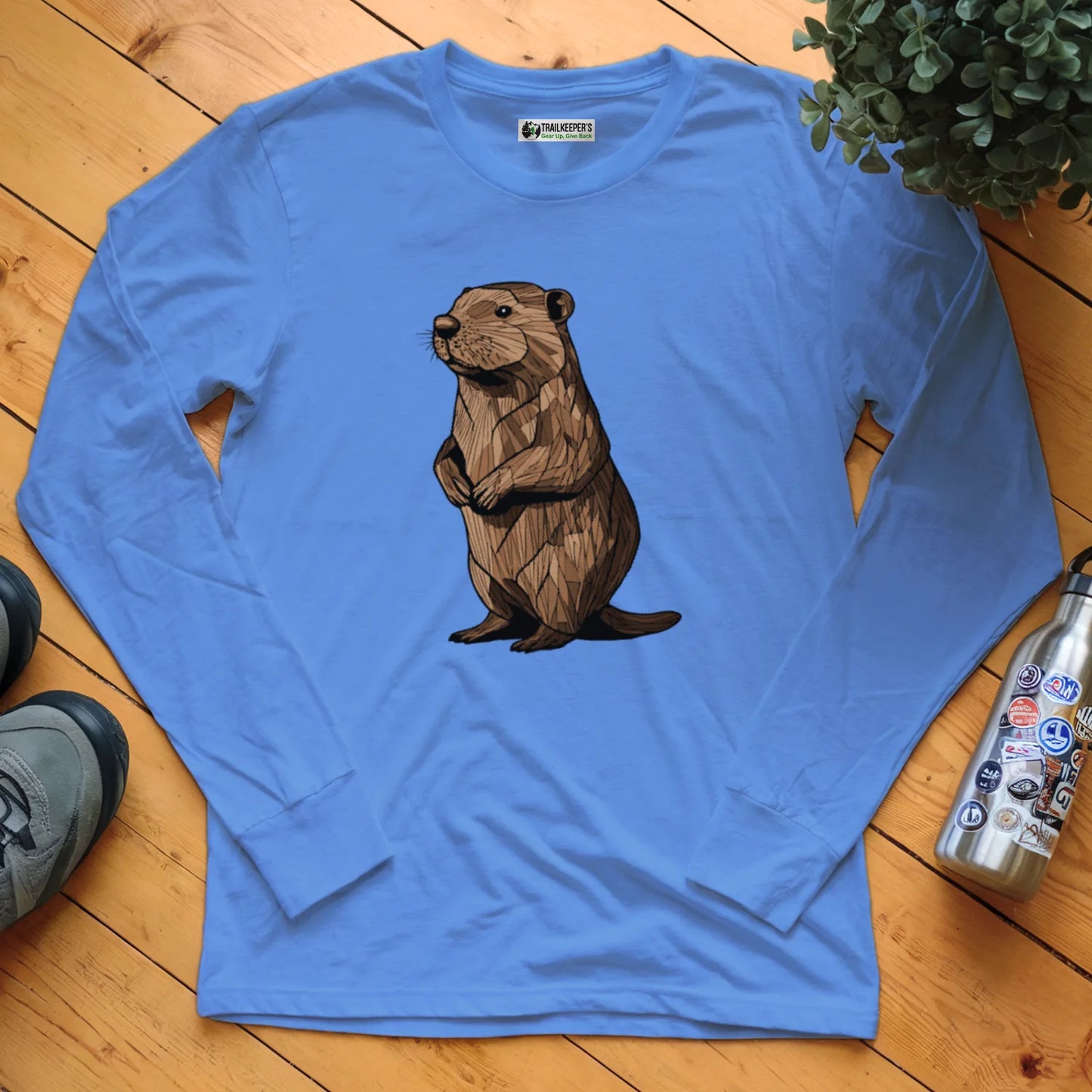 Carved Beaver Statue Long Sleeve T-Shirt