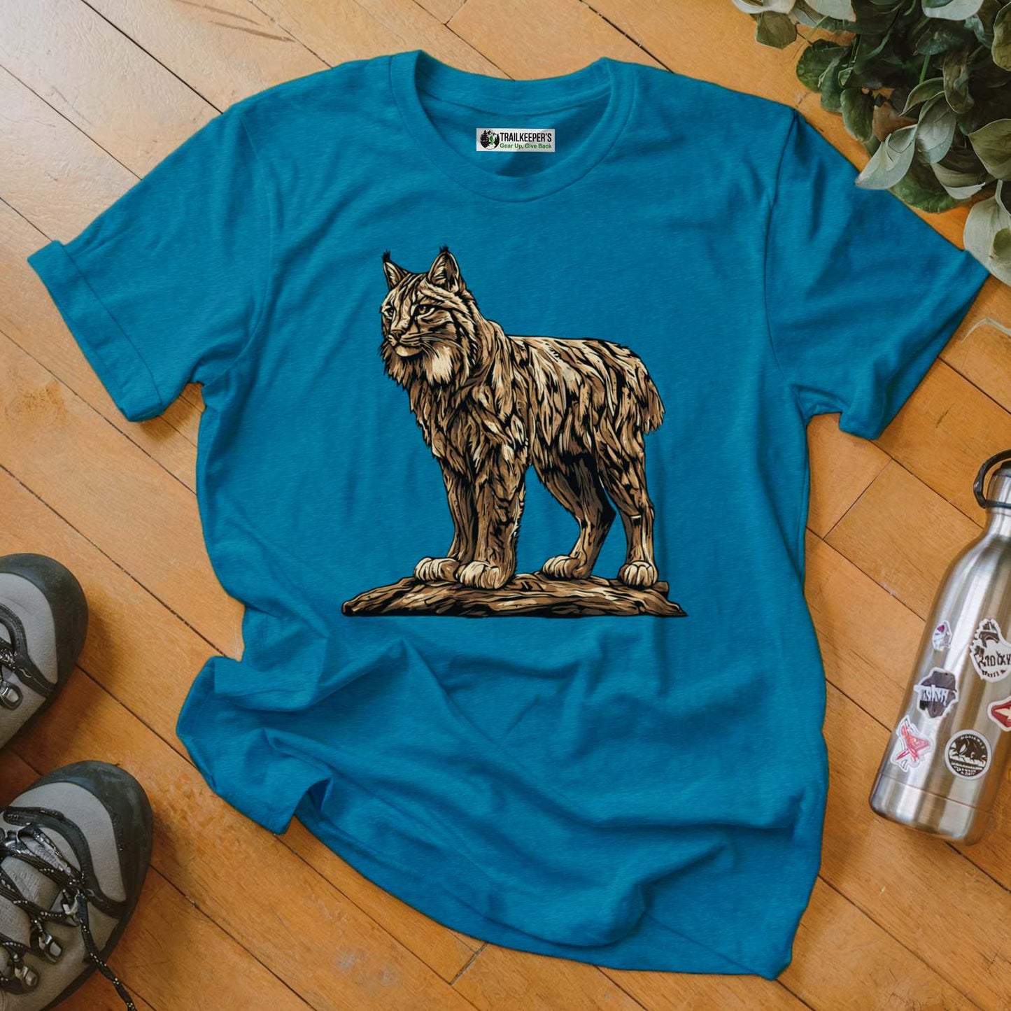 Carved Bobcat Statue T-Shirt