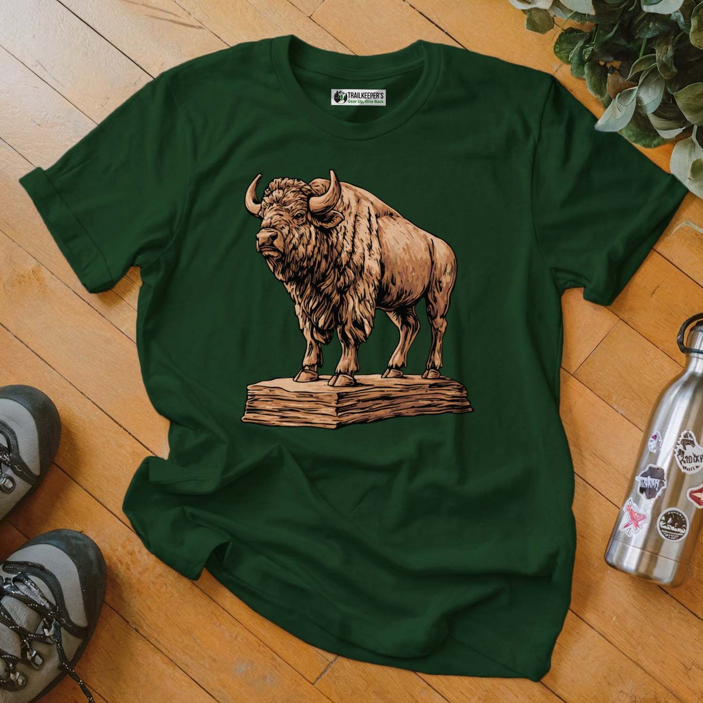Carved Buffalo Statue T-Shirt