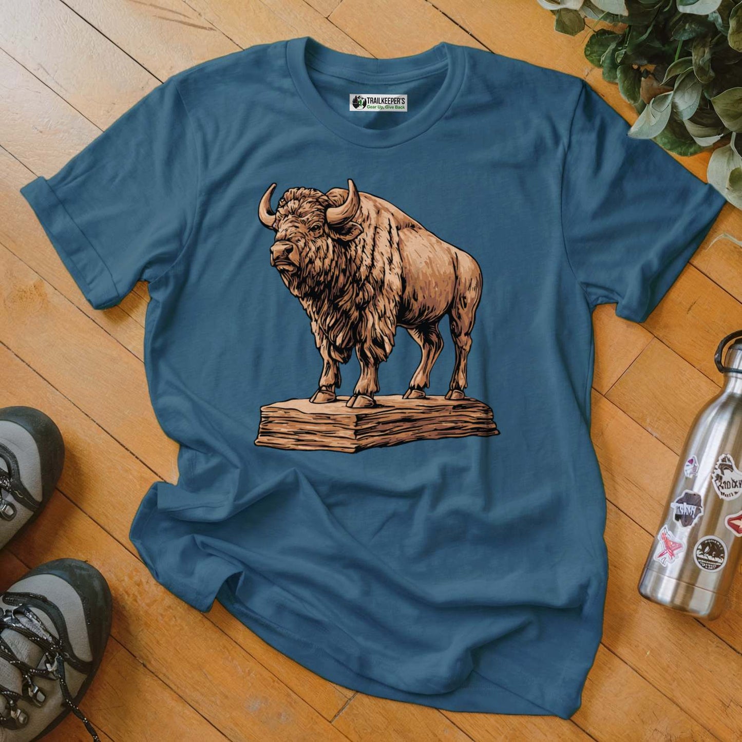 Carved Buffalo Statue T-Shirt