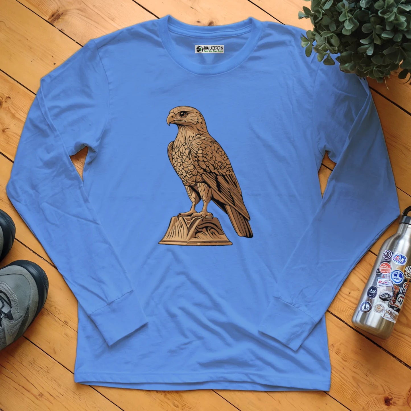 Carved Falcon Statue Long Sleeve T-Shirt
