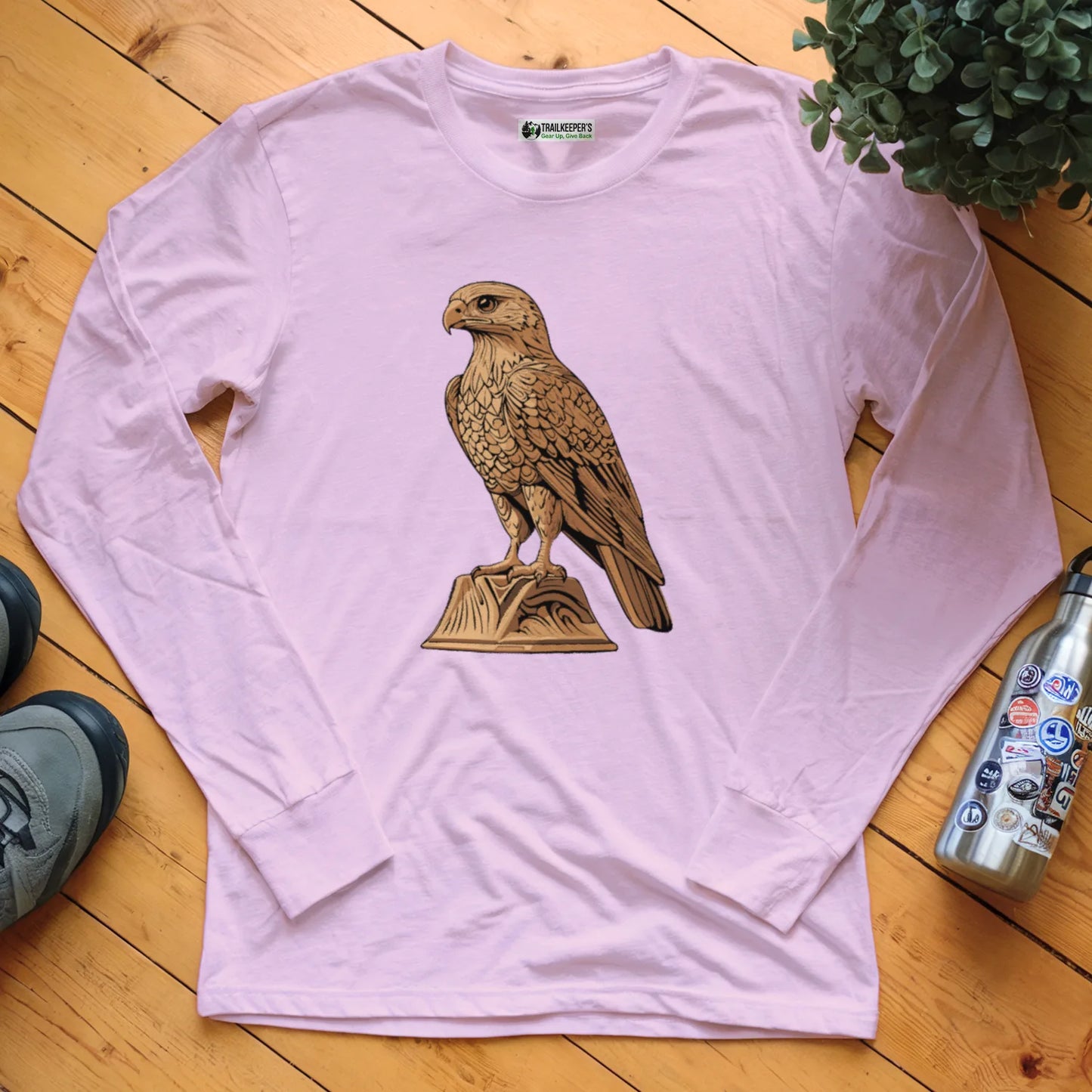 Carved Falcon Statue Long Sleeve T-Shirt