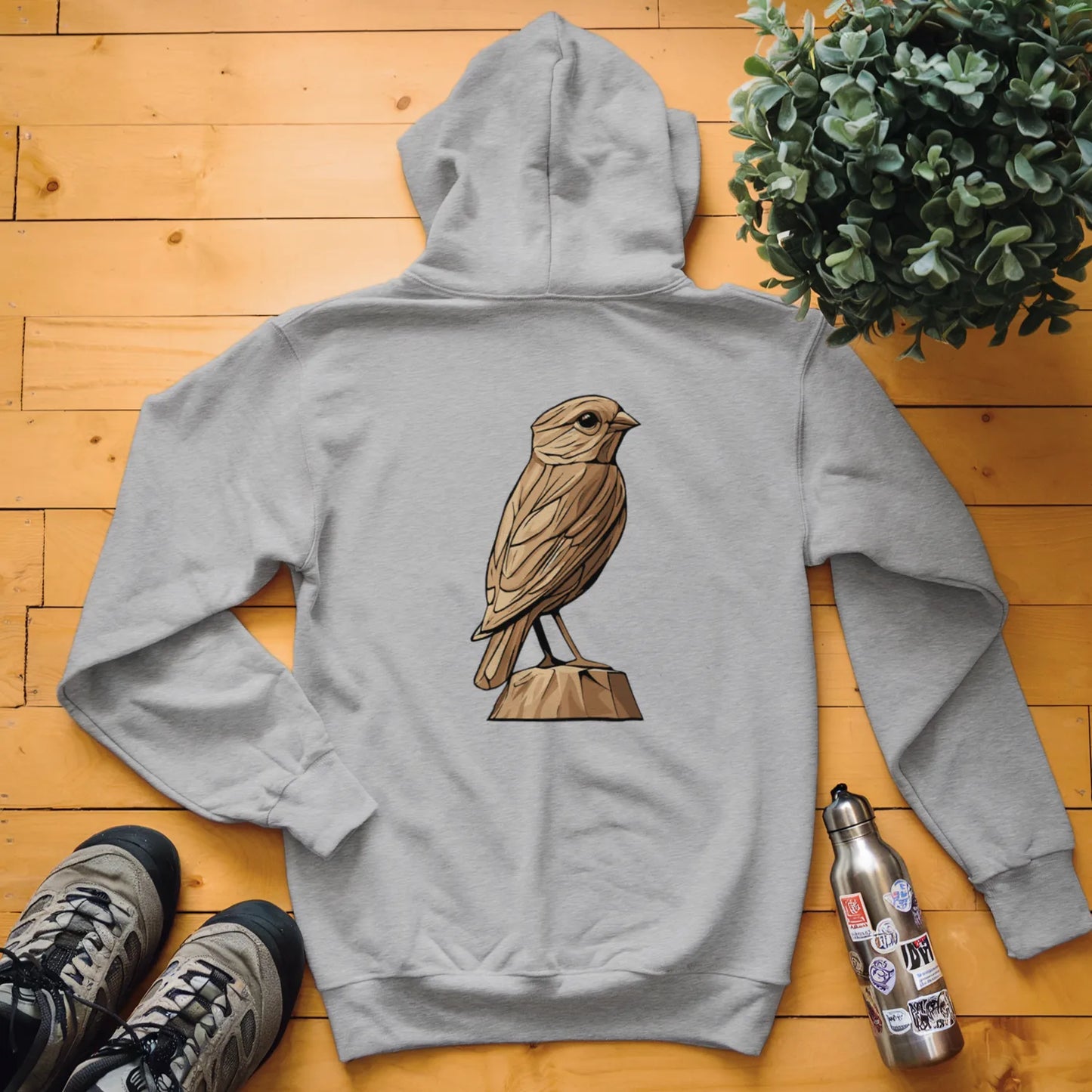 Carved Finch Statue Hoodie