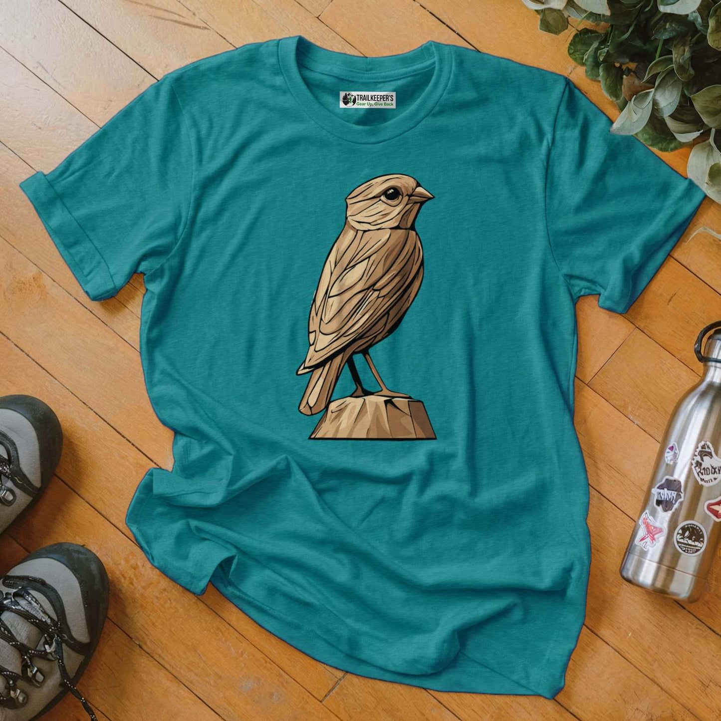Carved Finch Statue T-Shirt