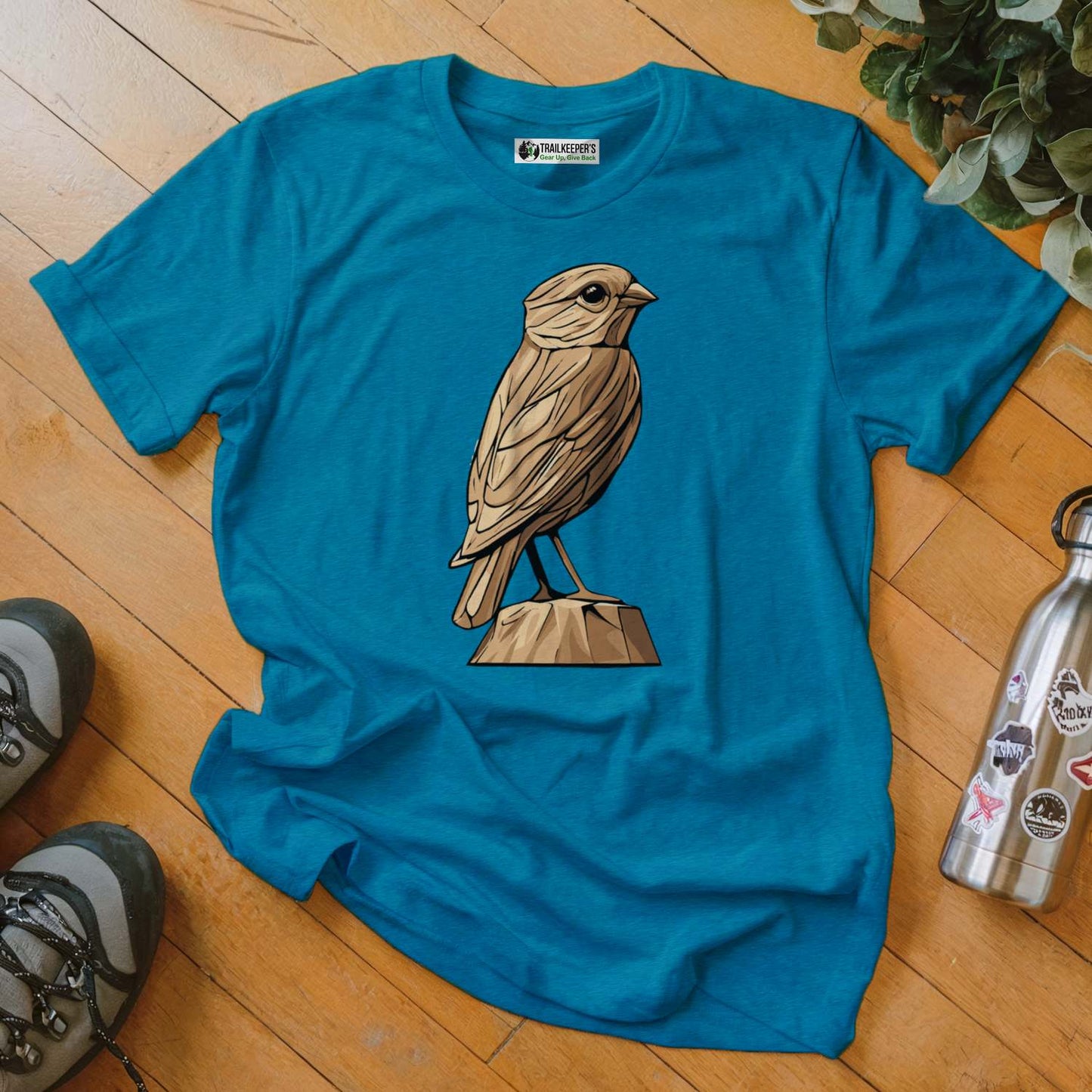 Carved Finch Statue T-Shirt