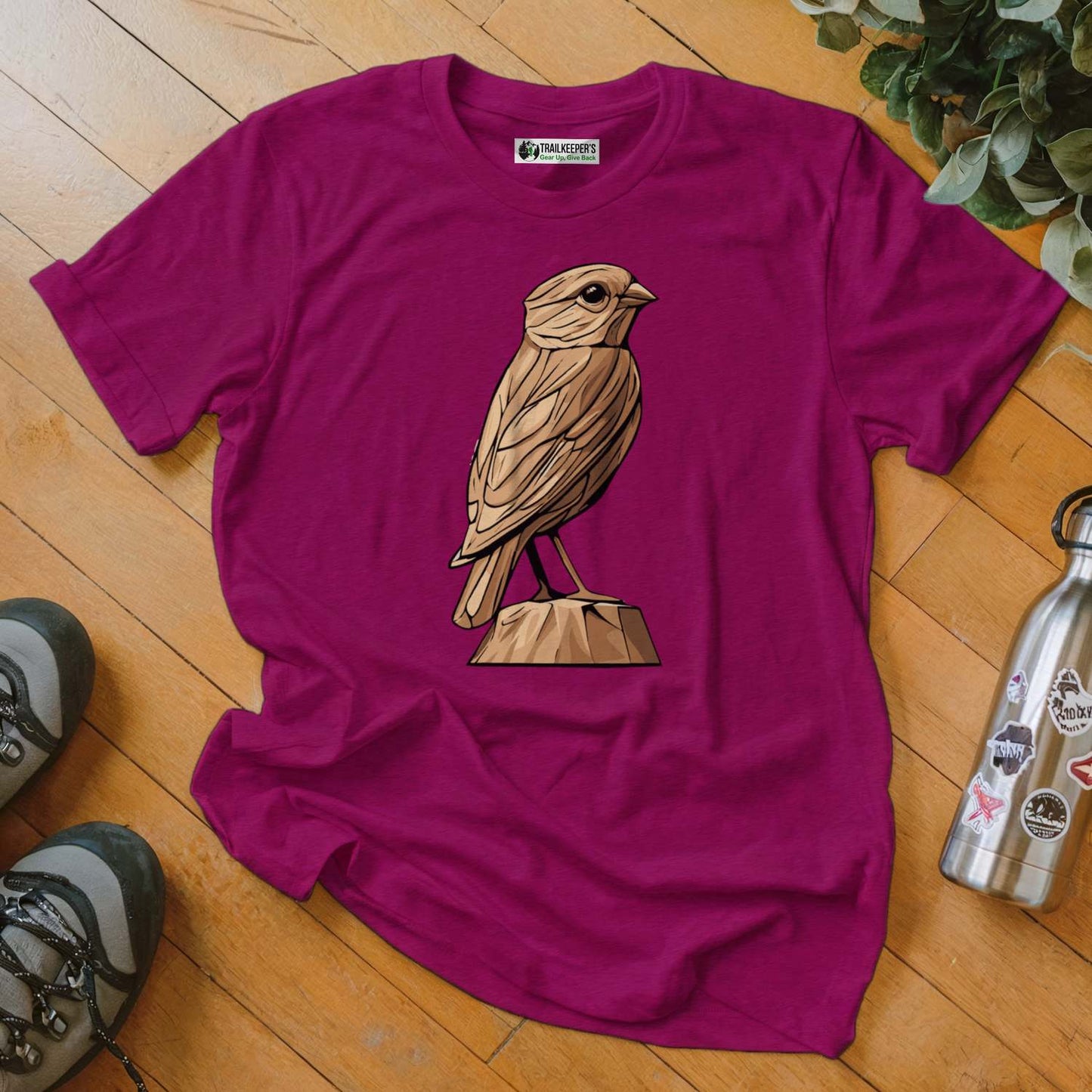 Carved Finch Statue T-Shirt