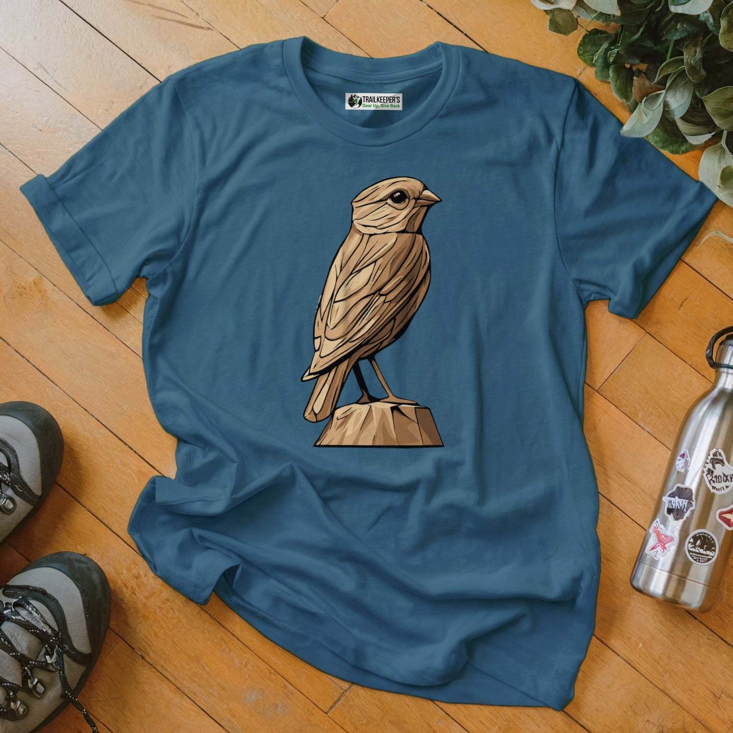 Carved Finch Statue T-Shirt