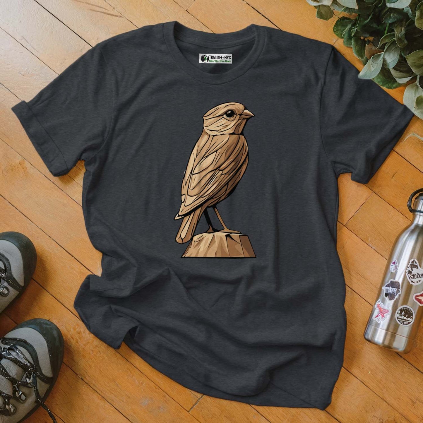 Carved Finch Statue T-Shirt