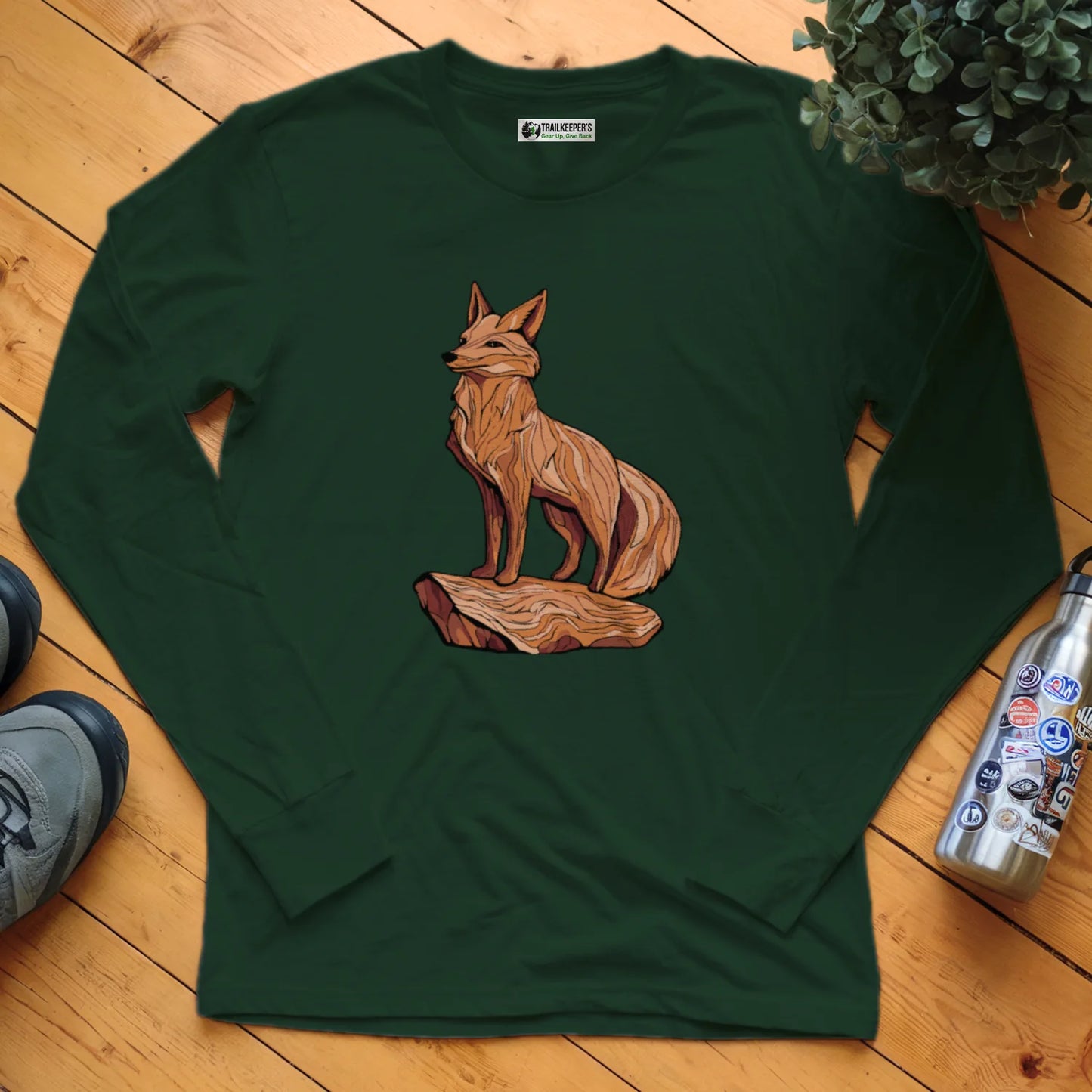 Carved Fox Statue Long Sleeve T-Shirt