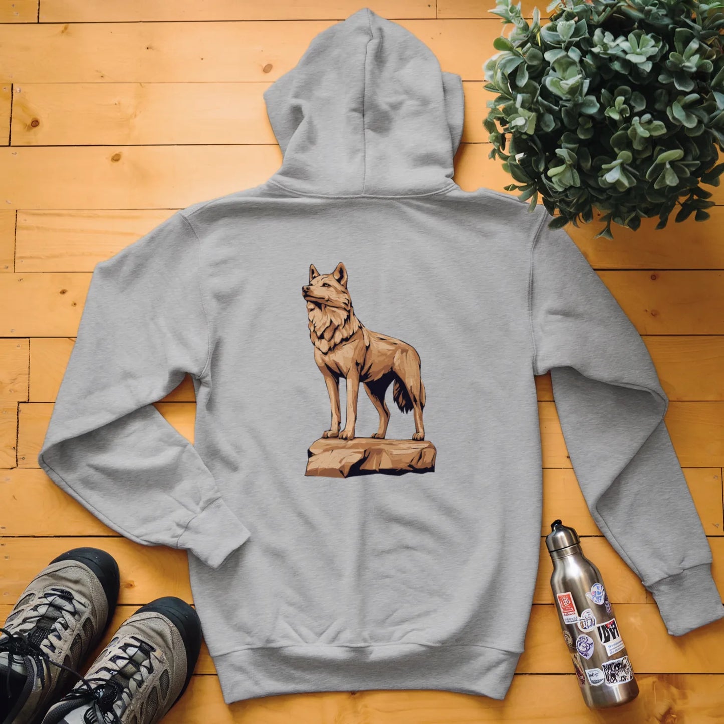 Carved Wolf Statue Hoodie