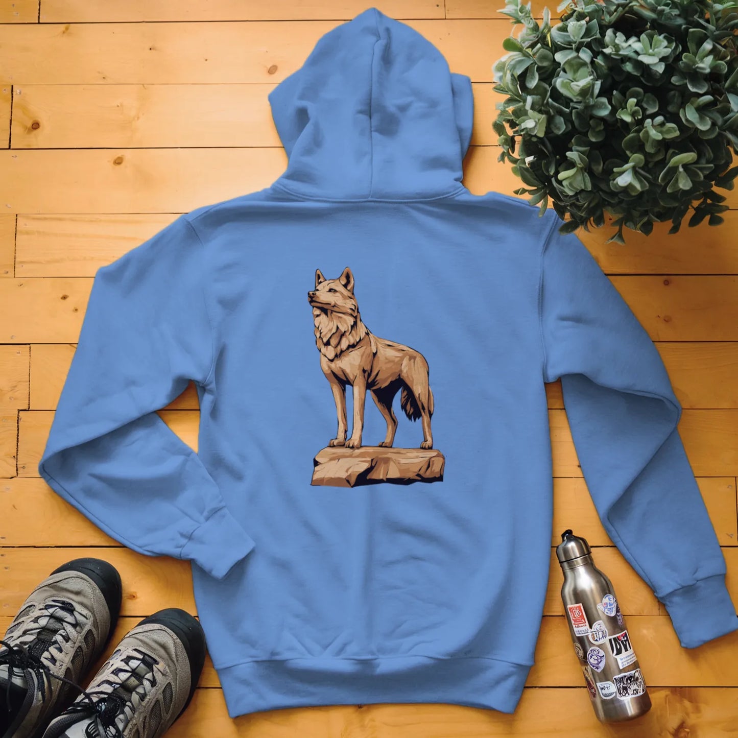 Carved Wolf Statue Hoodie