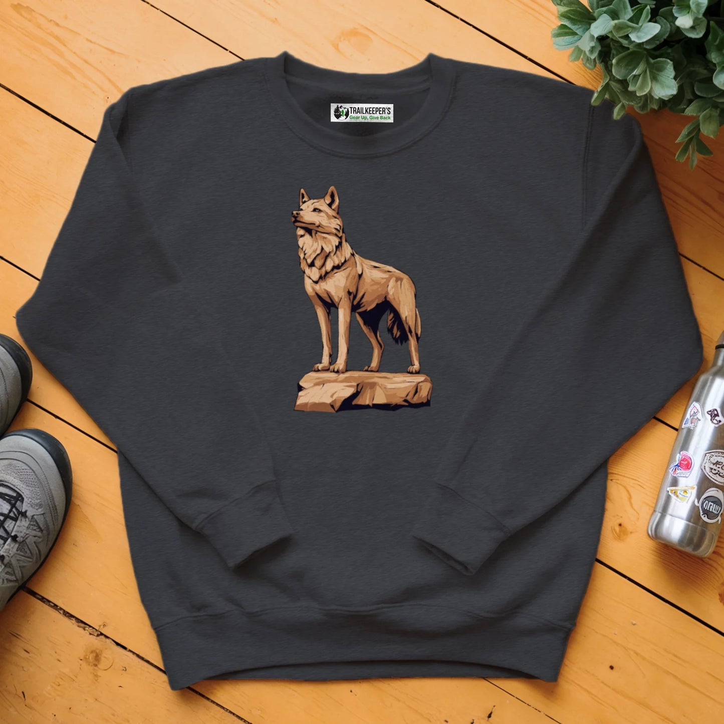 Carved Wolf Statue Sweatshirt