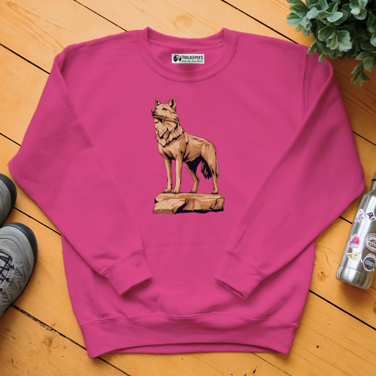 Carved Wolf Statue Sweatshirt