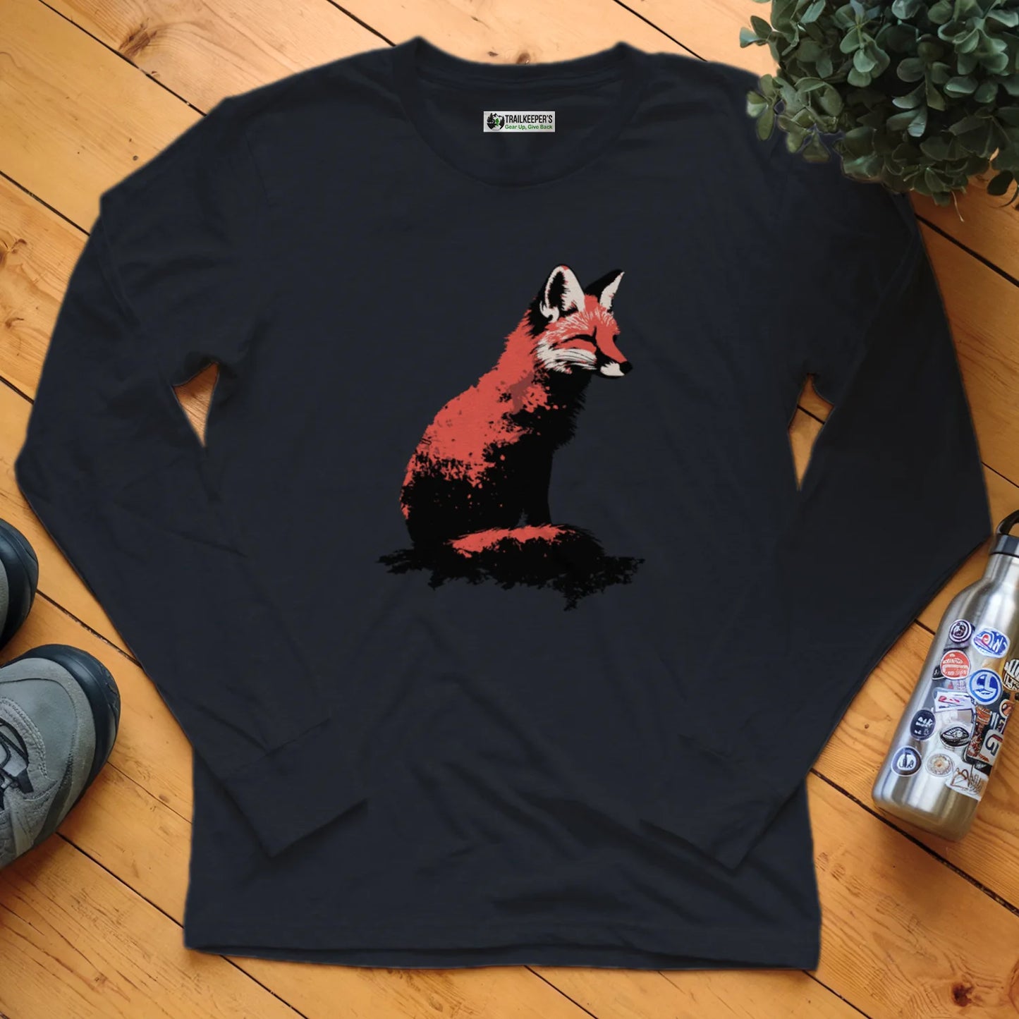 Distressed Fox Long Sleeve T-Shirt