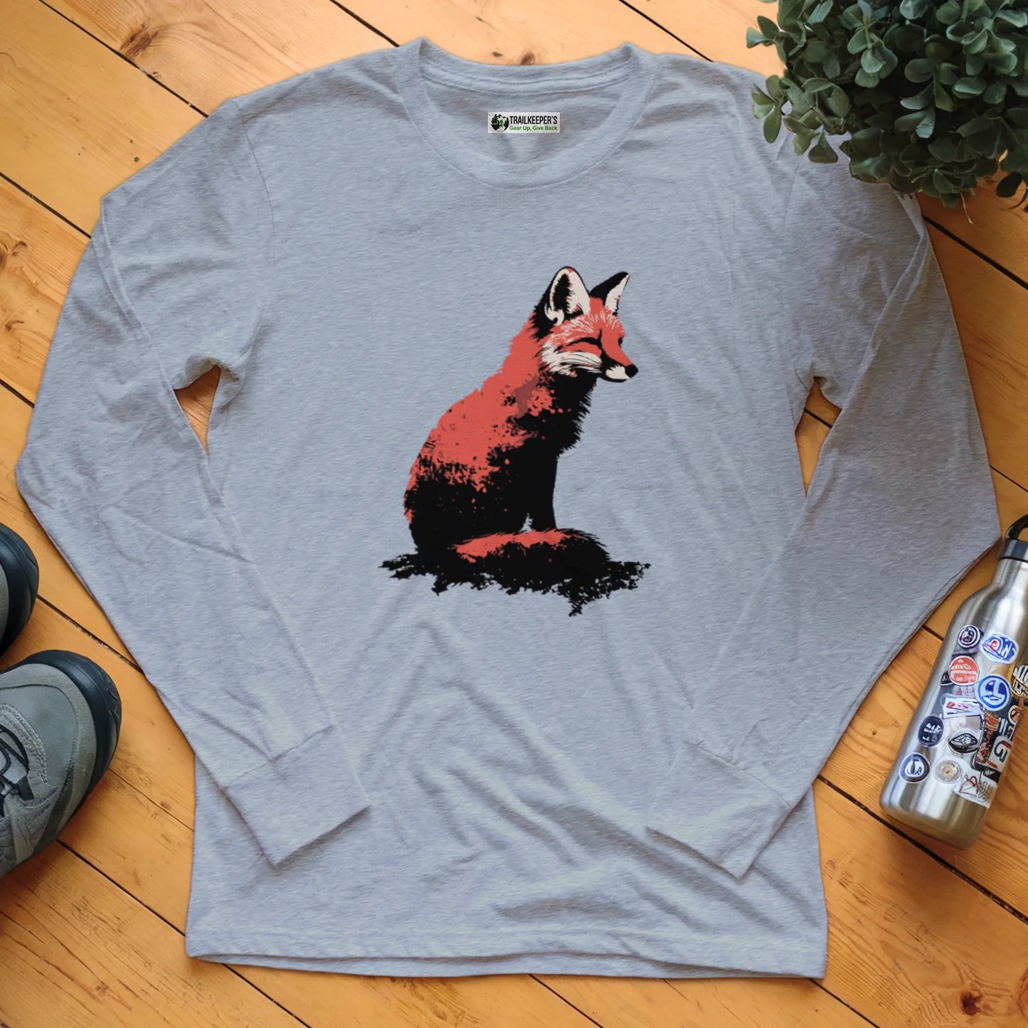 Distressed Fox Long Sleeve T-Shirt