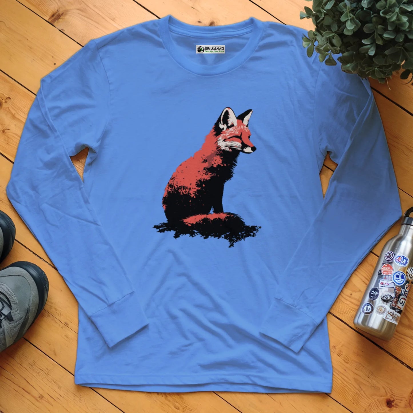 Distressed Fox Long Sleeve T-Shirt