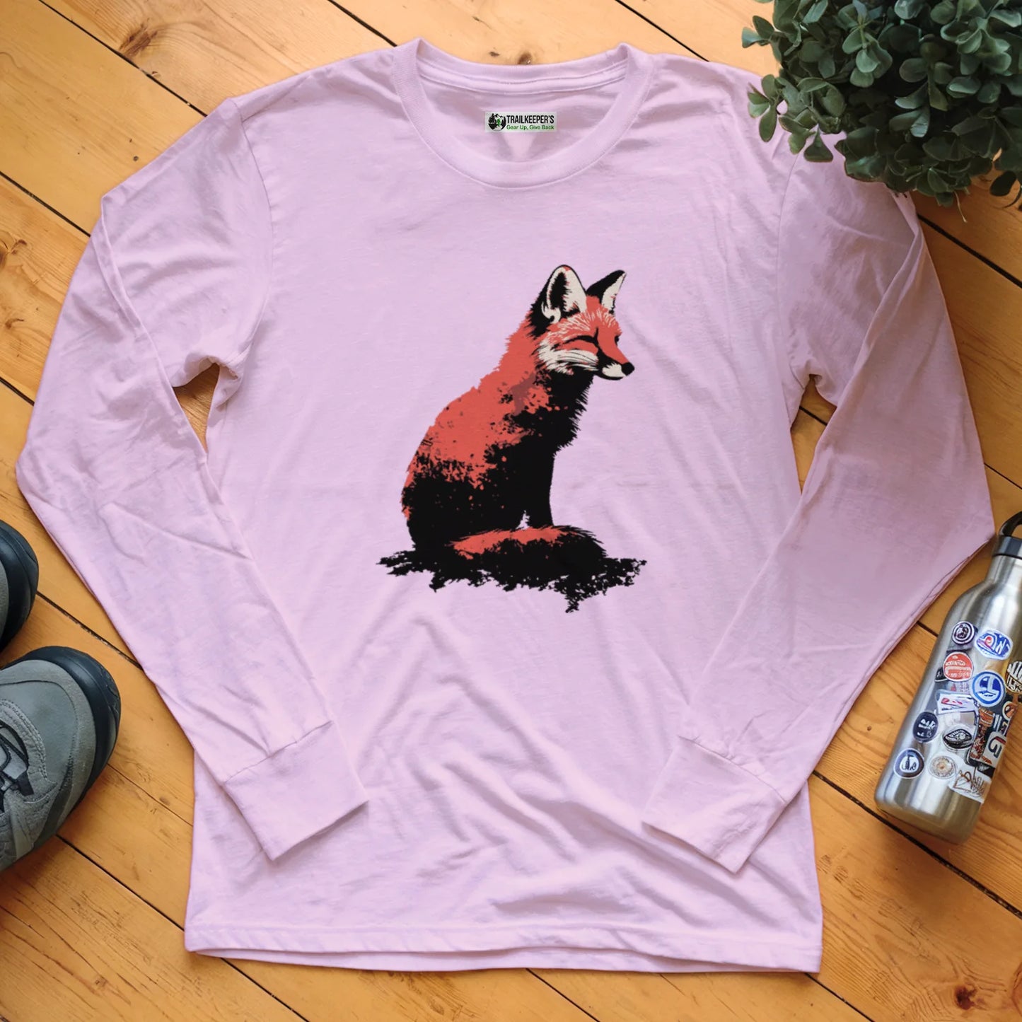 Distressed Fox Long Sleeve T-Shirt