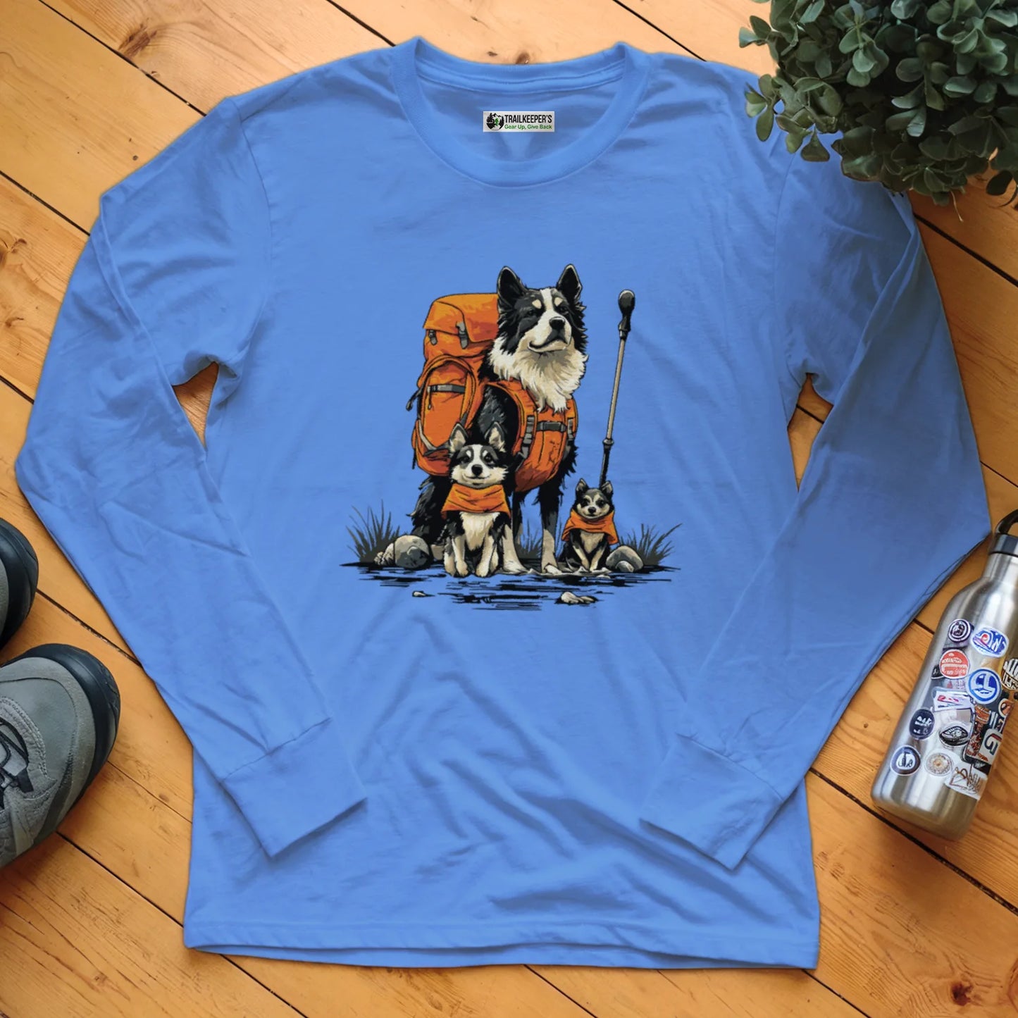 Dog Backpacker Family Long Sleeve T-Shirt