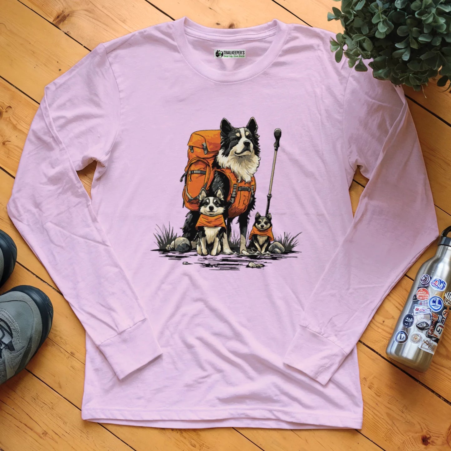 Dog Backpacker Family Long Sleeve T-Shirt