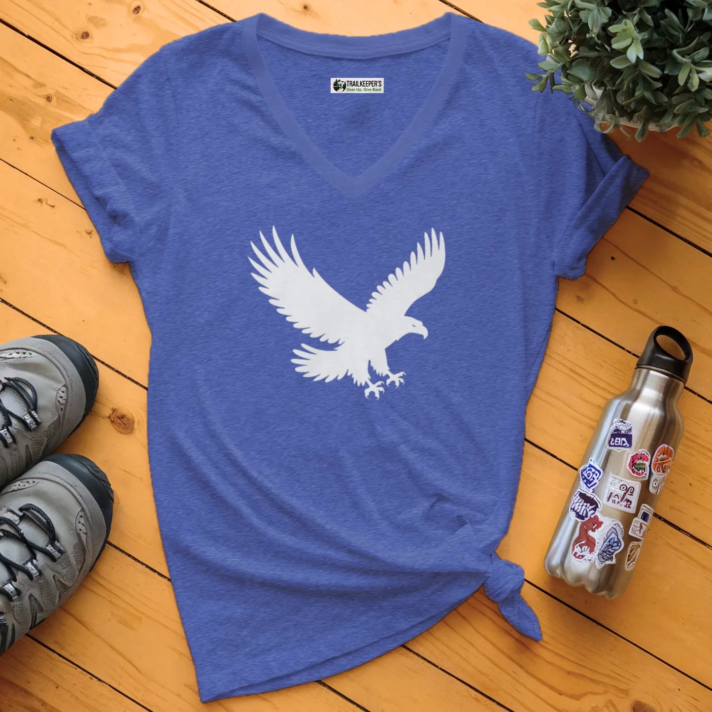 Eagle Silhouette V-Neck T-Shirt