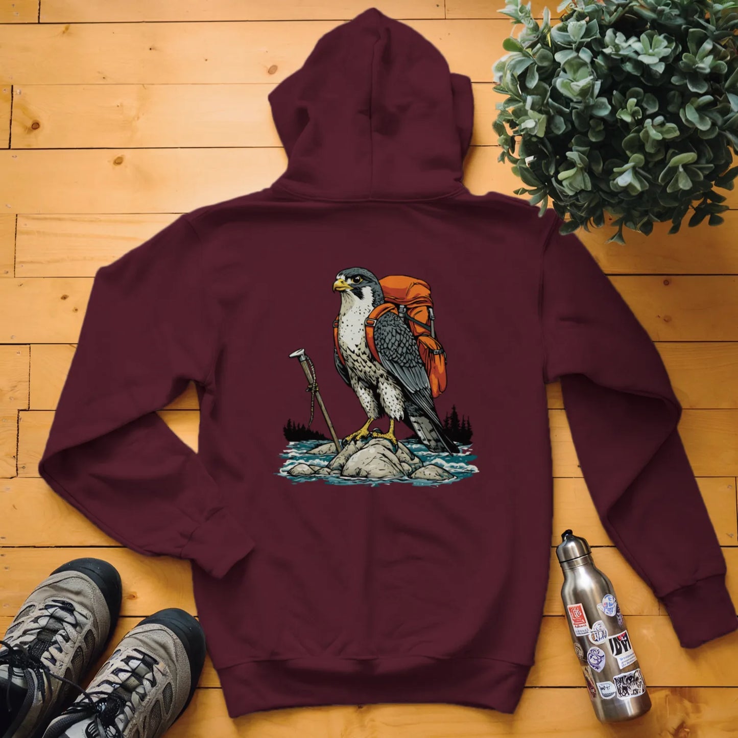 Falcon Backpacker On River Hoodie