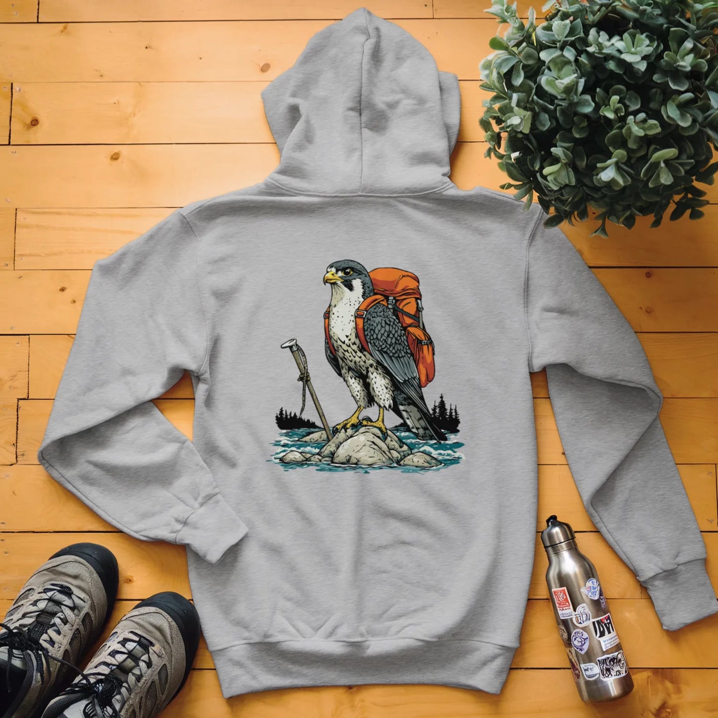 Falcon Backpacker On River Hoodie