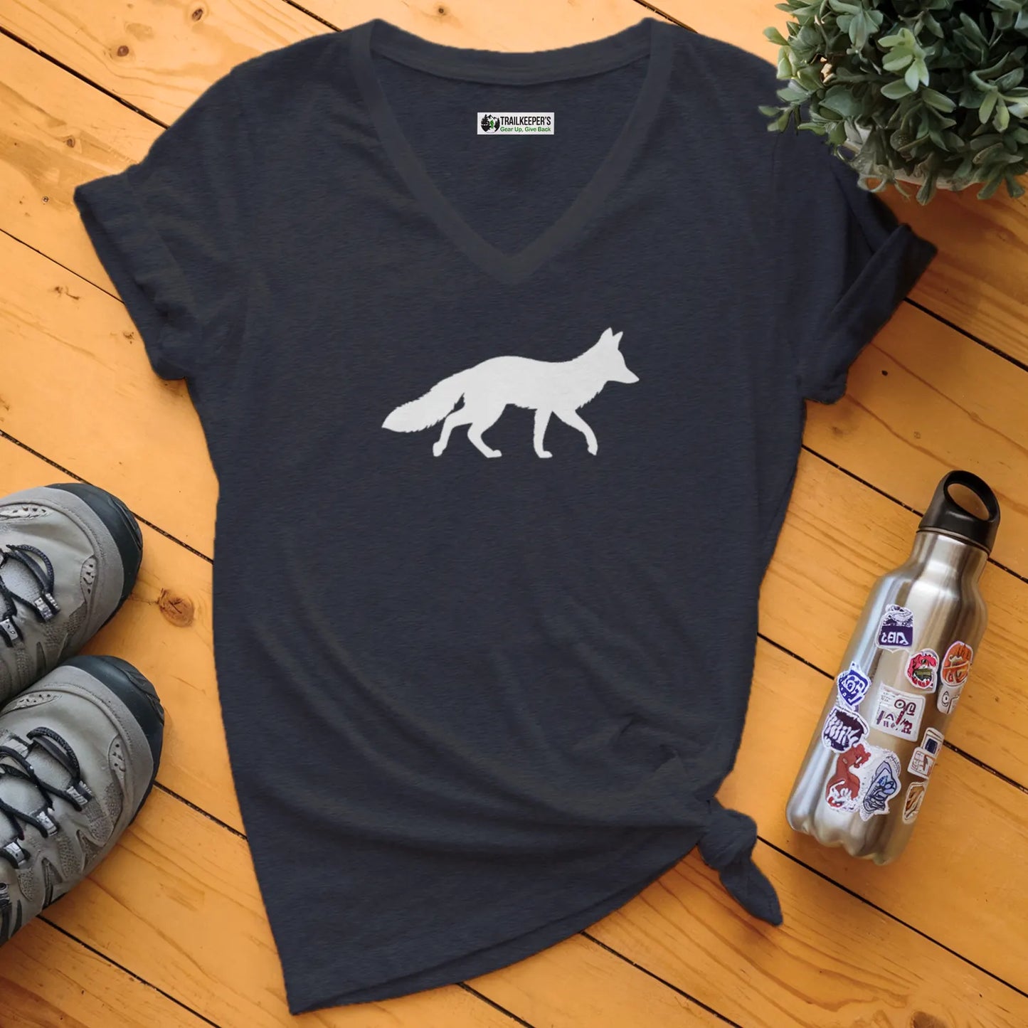 Fox Silhouette V-Neck T-Shirt