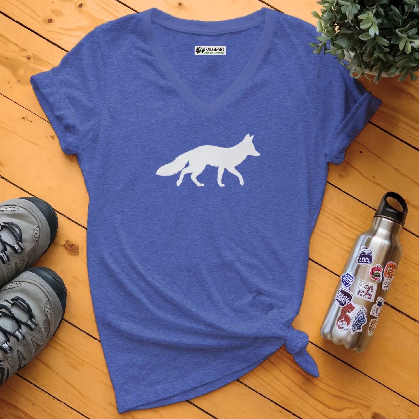 Fox Silhouette V-Neck T-Shirt