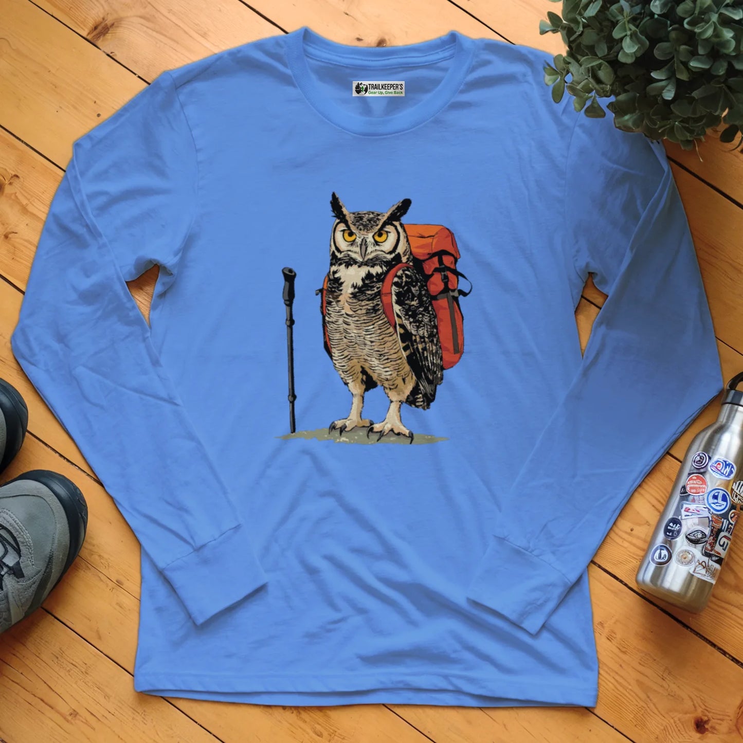 Great Horned Owl Backpacker Long Sleeve T-Shirt