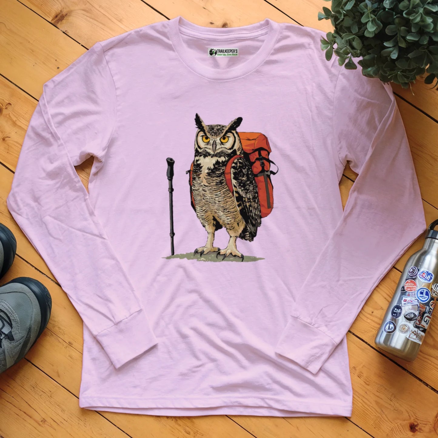 Great Horned Owl Backpacker Long Sleeve T-Shirt