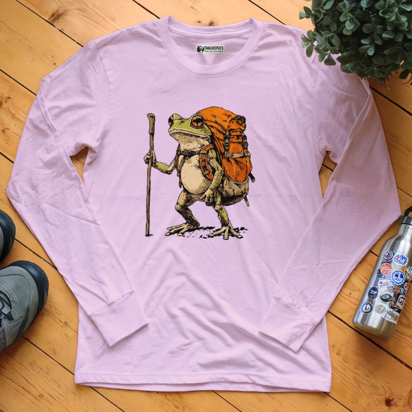 Green Tree Frog Backpacker Long Sleeve T-Shirt