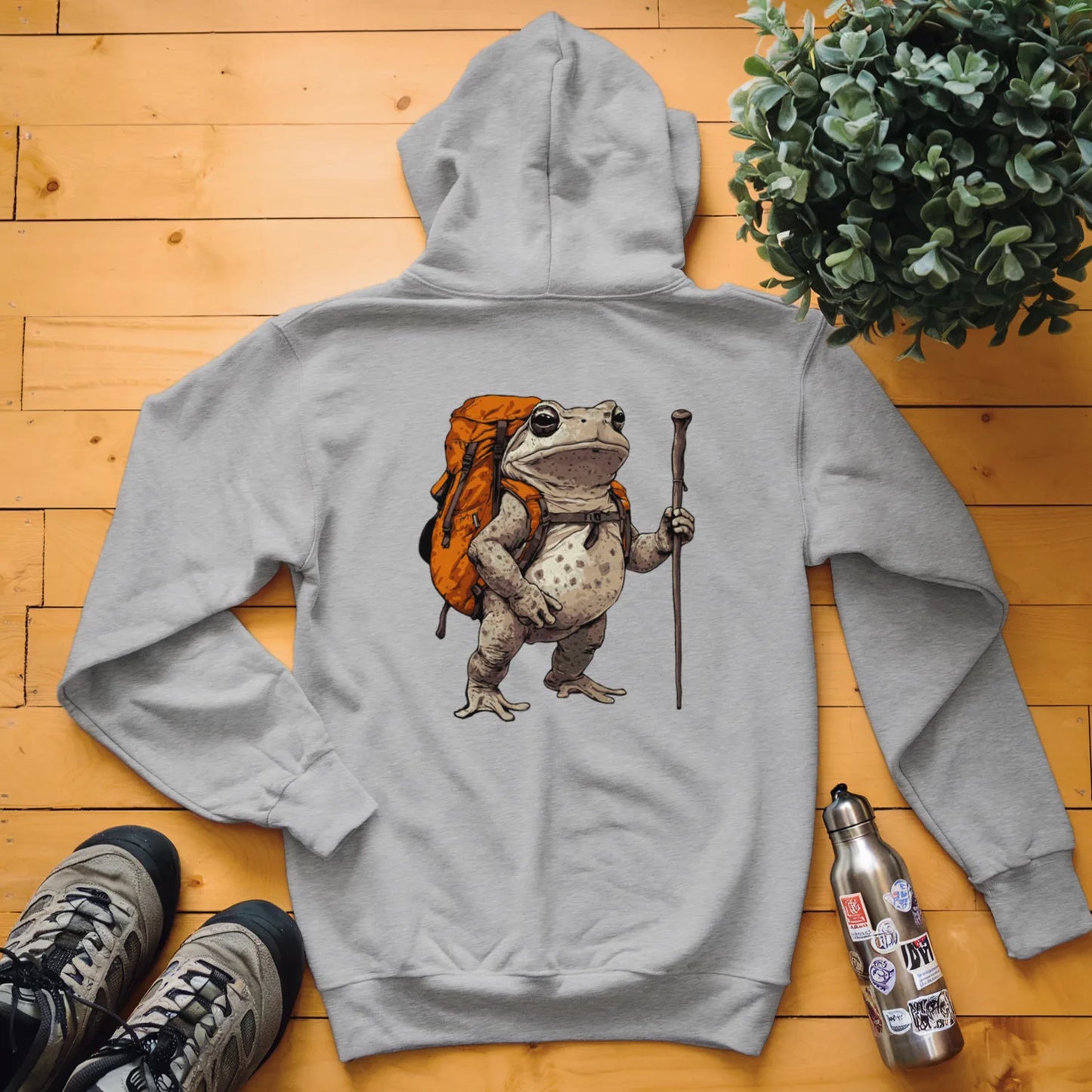 Grey Tree Frog Backpacker Hoodie