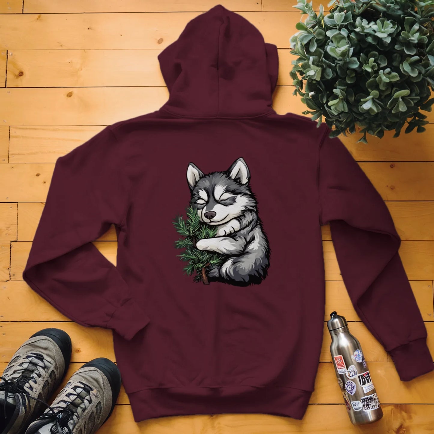 Husky Puppy Tree Hugger Hoodie