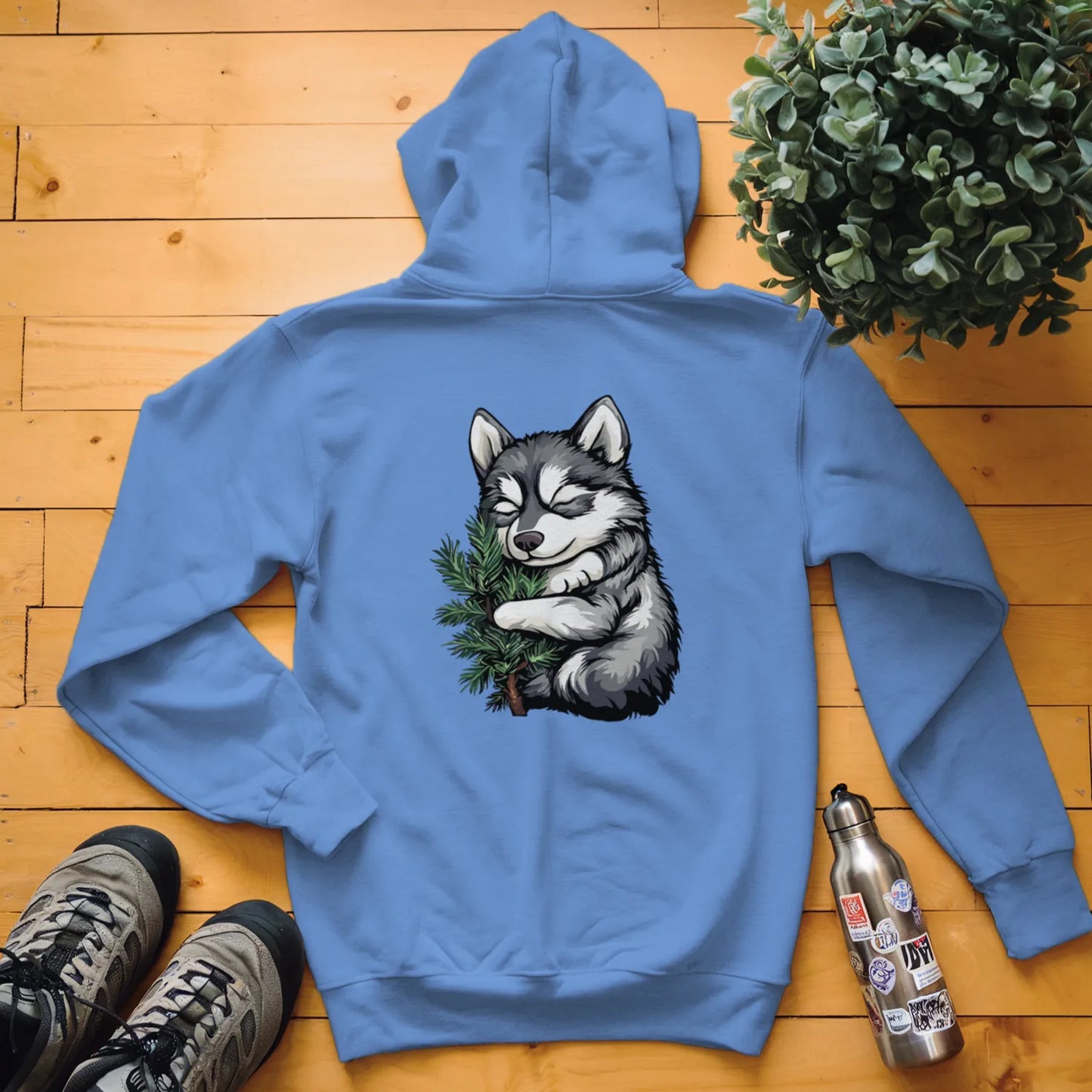 Husky Puppy Tree Hugger Hoodie