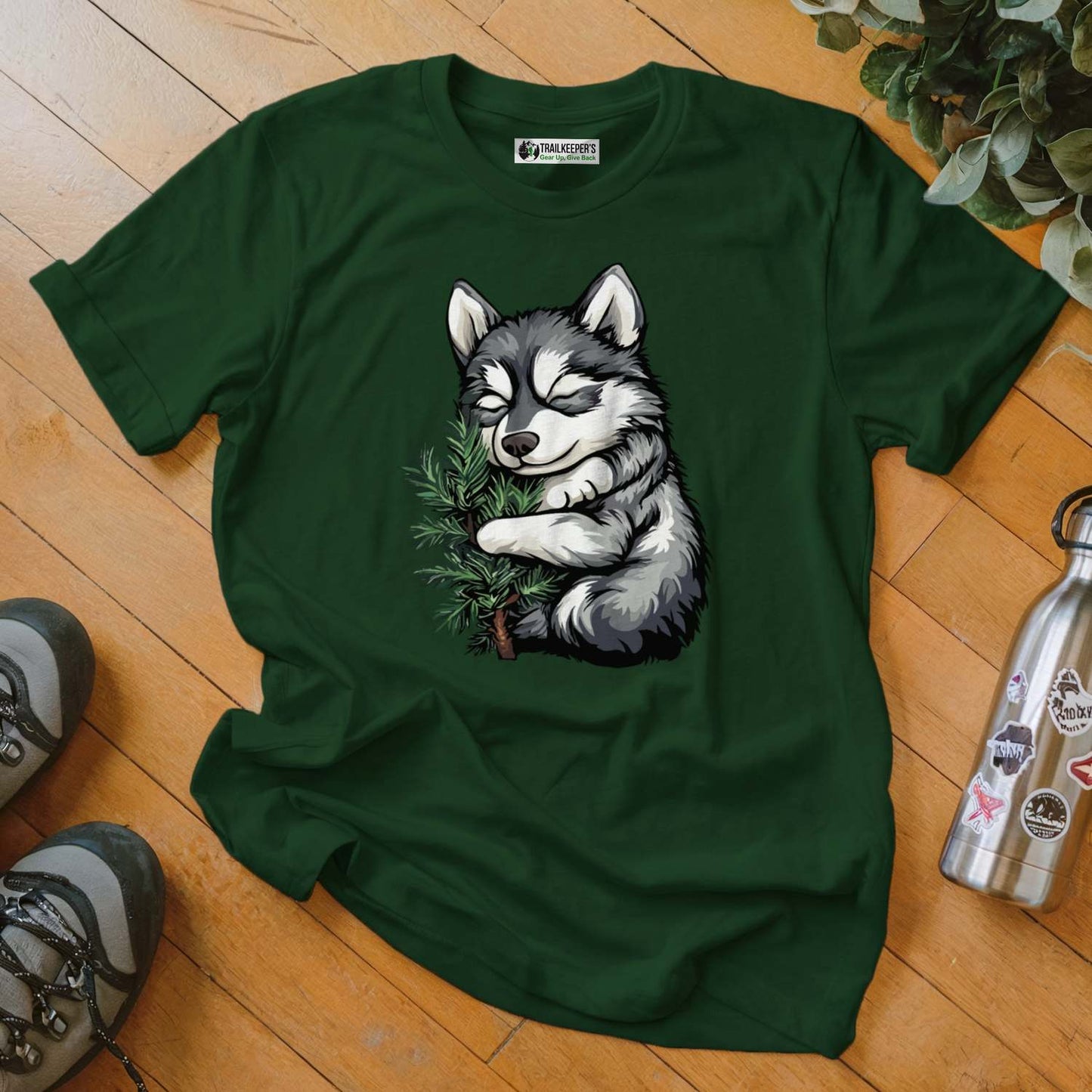 Husky Puppy Tree Hugger T-Shirt