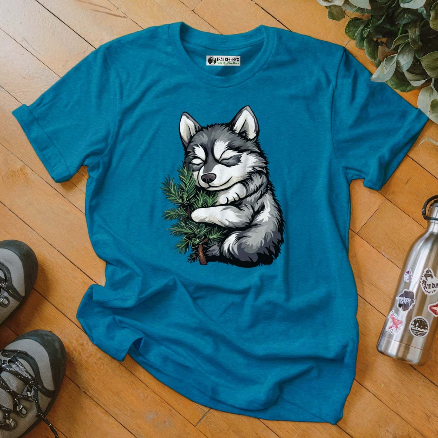 Husky Puppy Tree Hugger T-Shirt