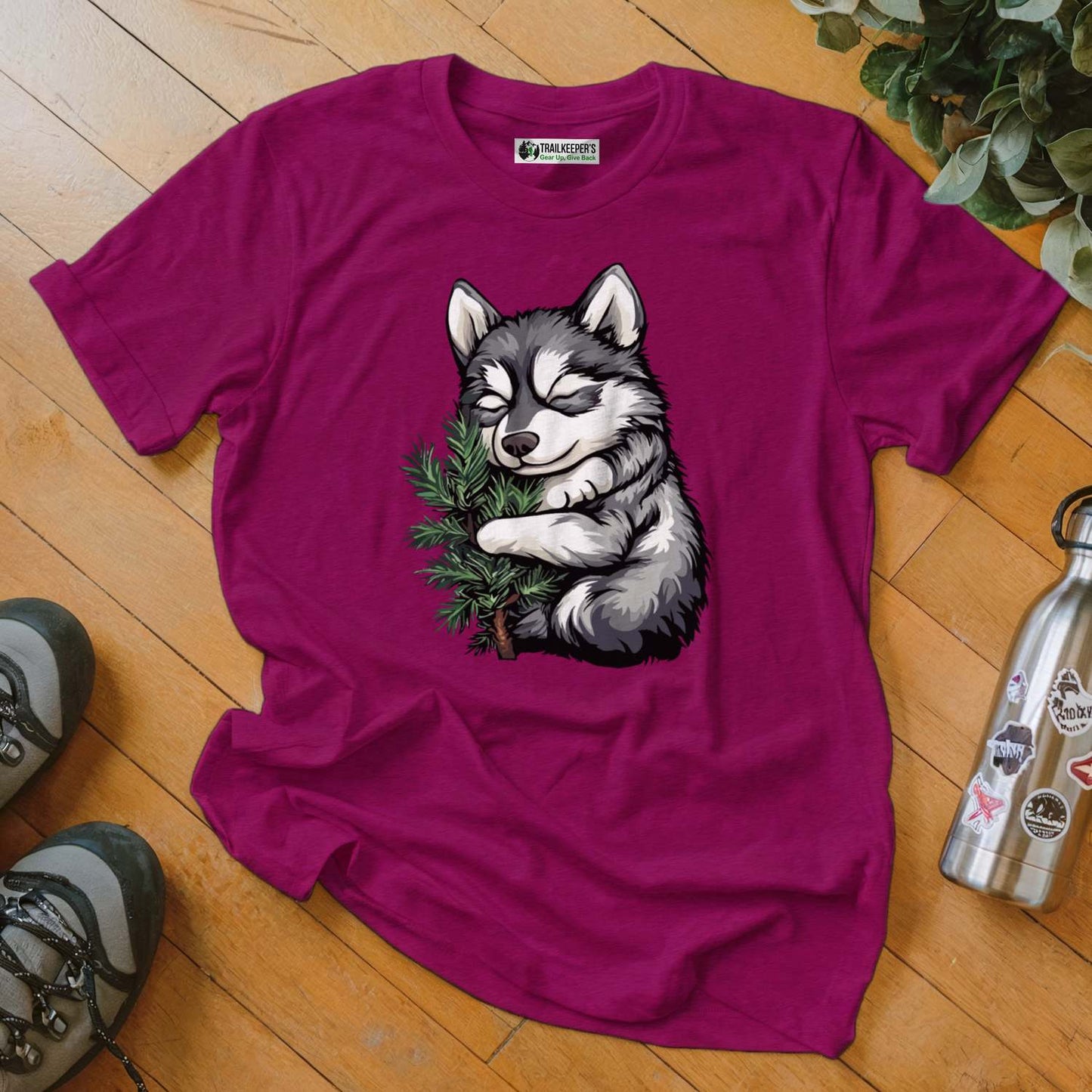 Husky Puppy Tree Hugger T-Shirt