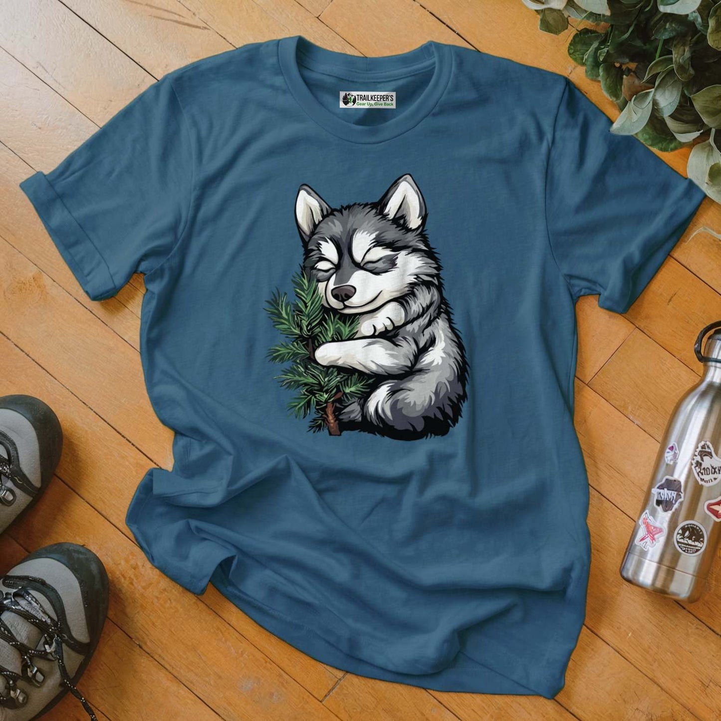 Husky Puppy Tree Hugger T-Shirt