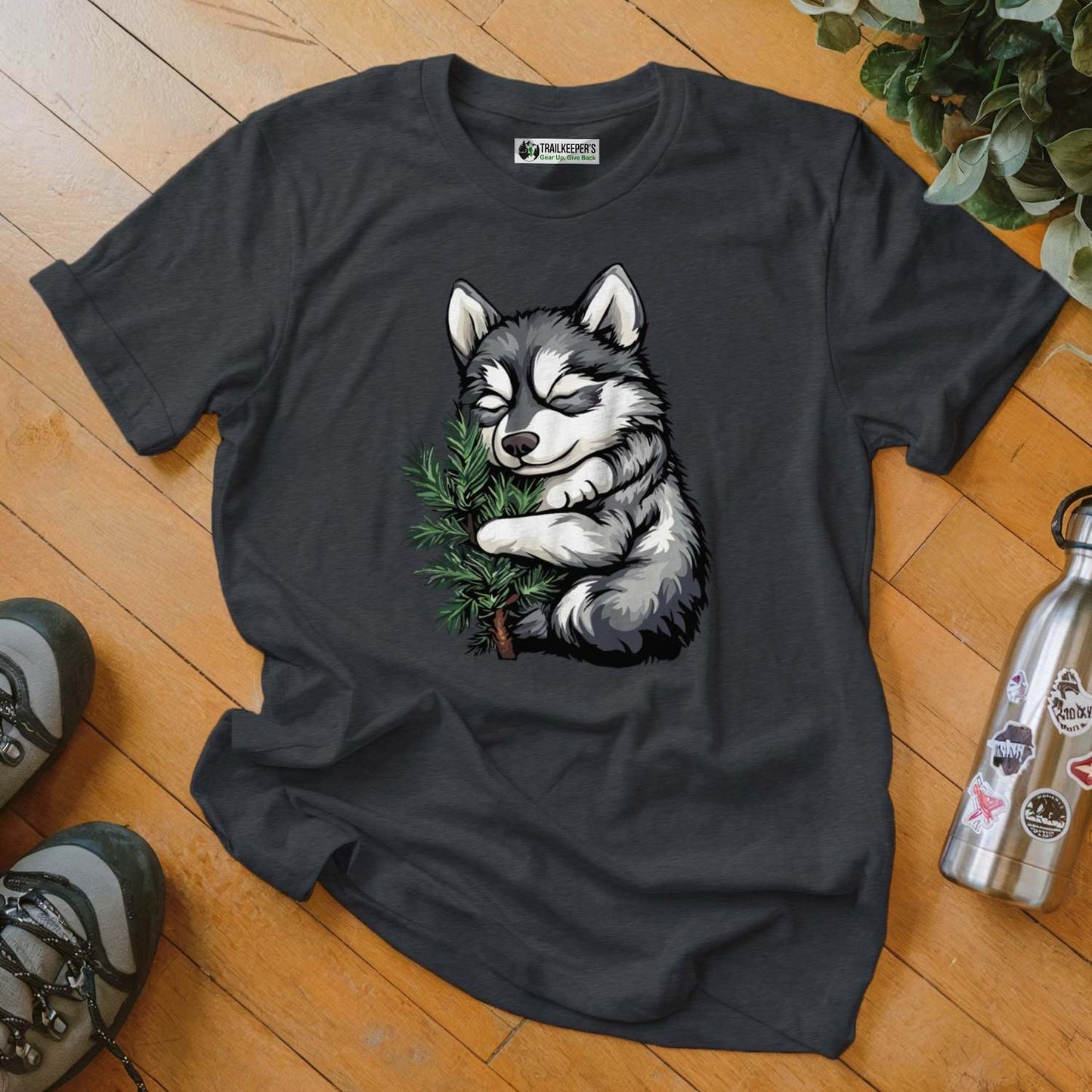 Husky Puppy Tree Hugger T-Shirt